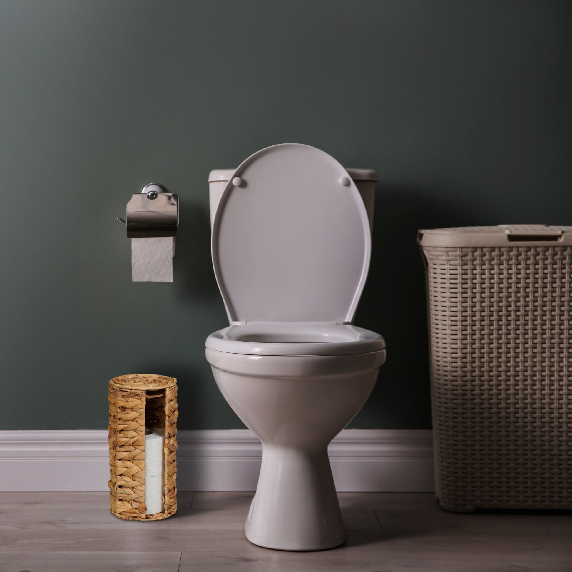 Toilettenpapier Aufbewahrung 3 Rollen Hellbraun von Relaxdays