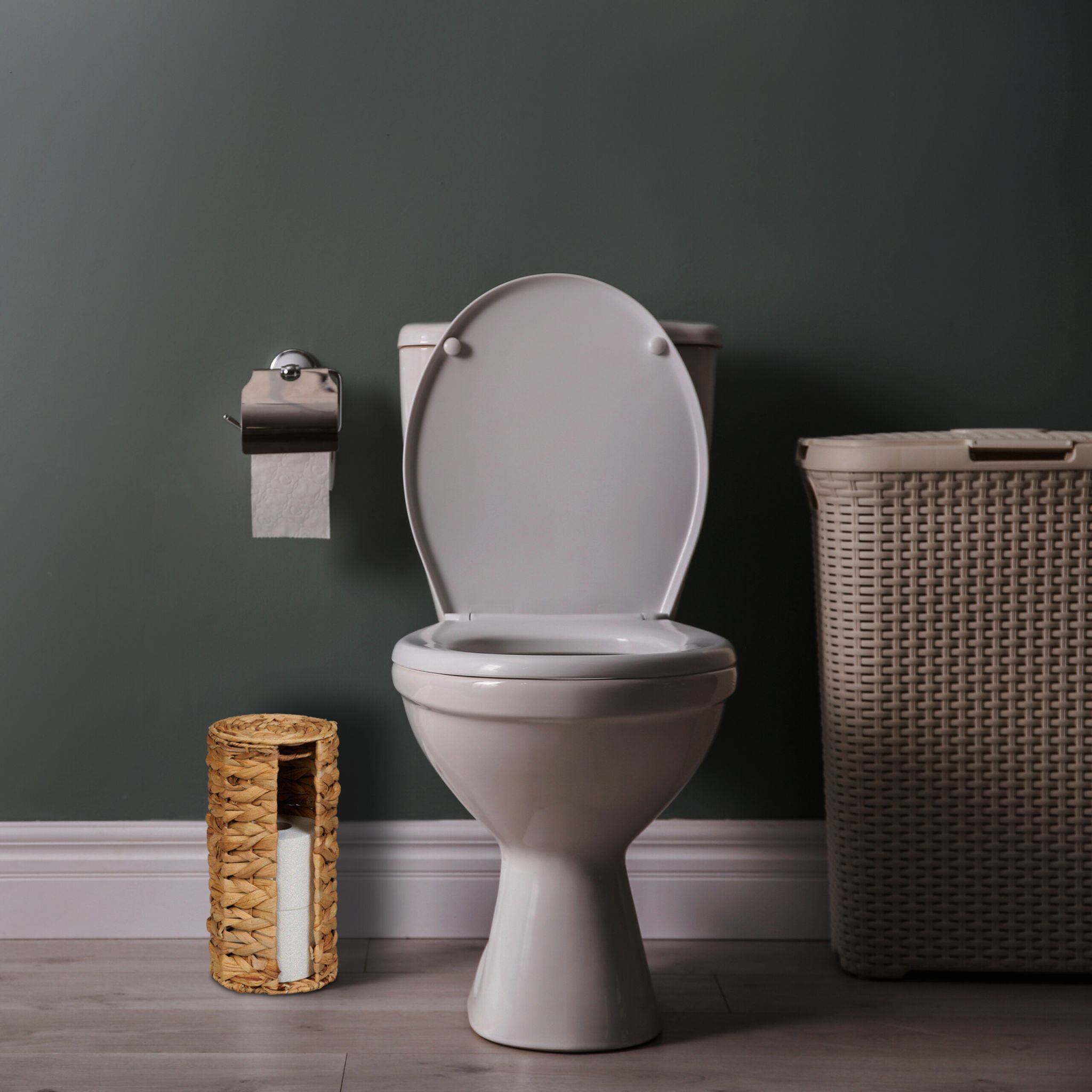 Toilettenpapier Aufbewahrung 3 Rollen Hellbraun von Relaxdays