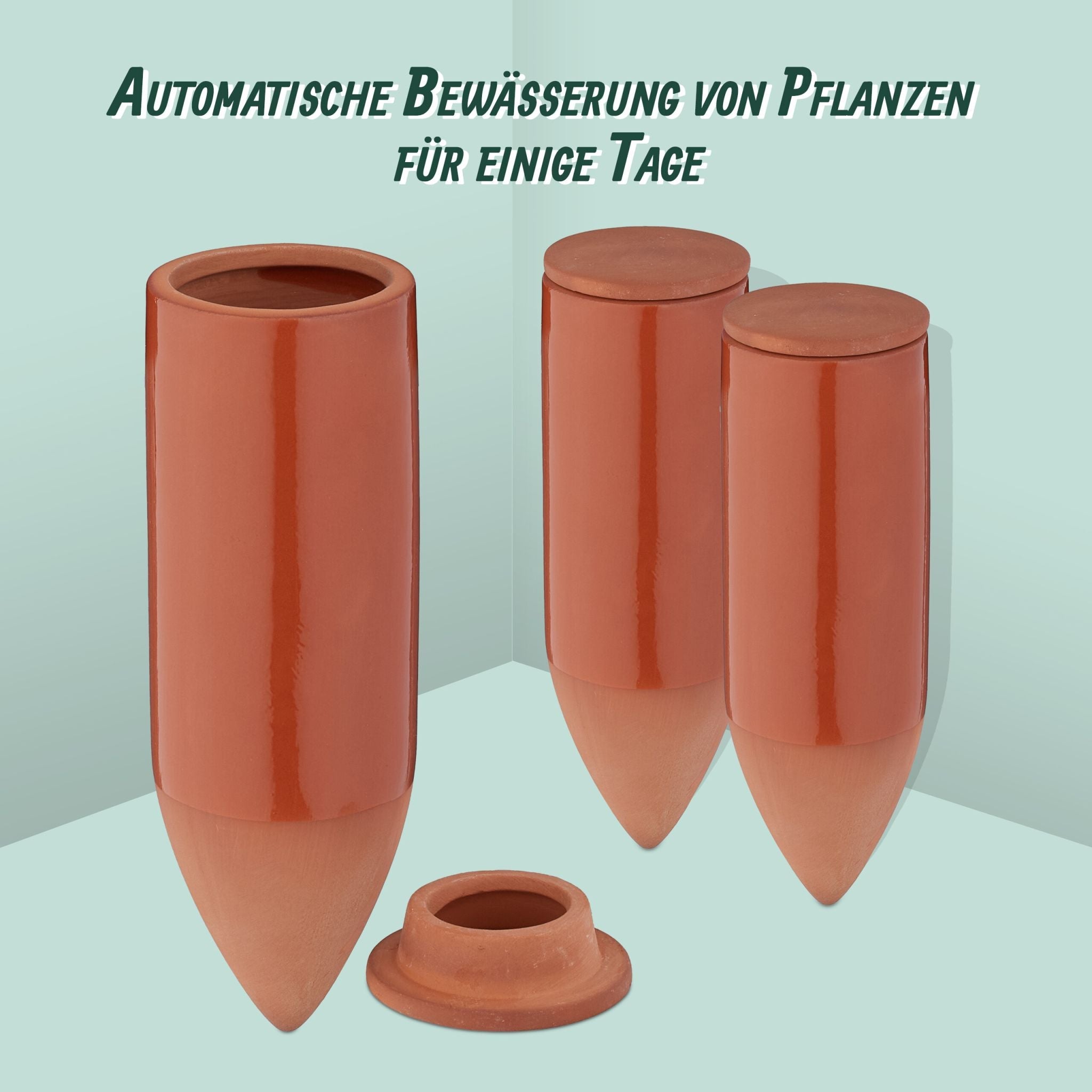 Tonkegel mit Deckel 3er-Set Hellbraun von Relaxdays