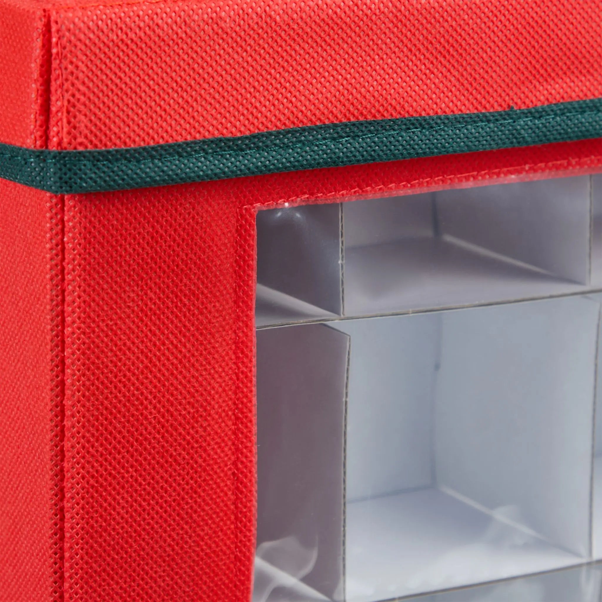 Weihnachtskugel Aufbewahrungsbox Weiss-Rot-Dunkelgrün Grösse M von Relaxdays