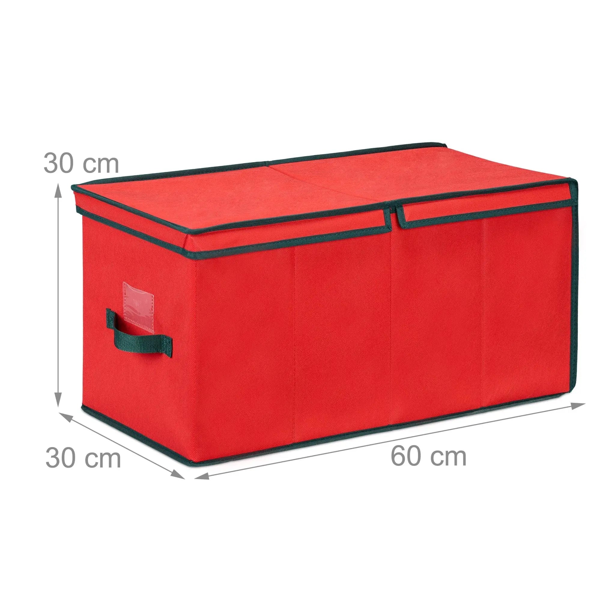 Weihnachtskugel Aufbewahrungsbox Weiss-Rot-Dunkelgrün Grösse L von Relaxdays