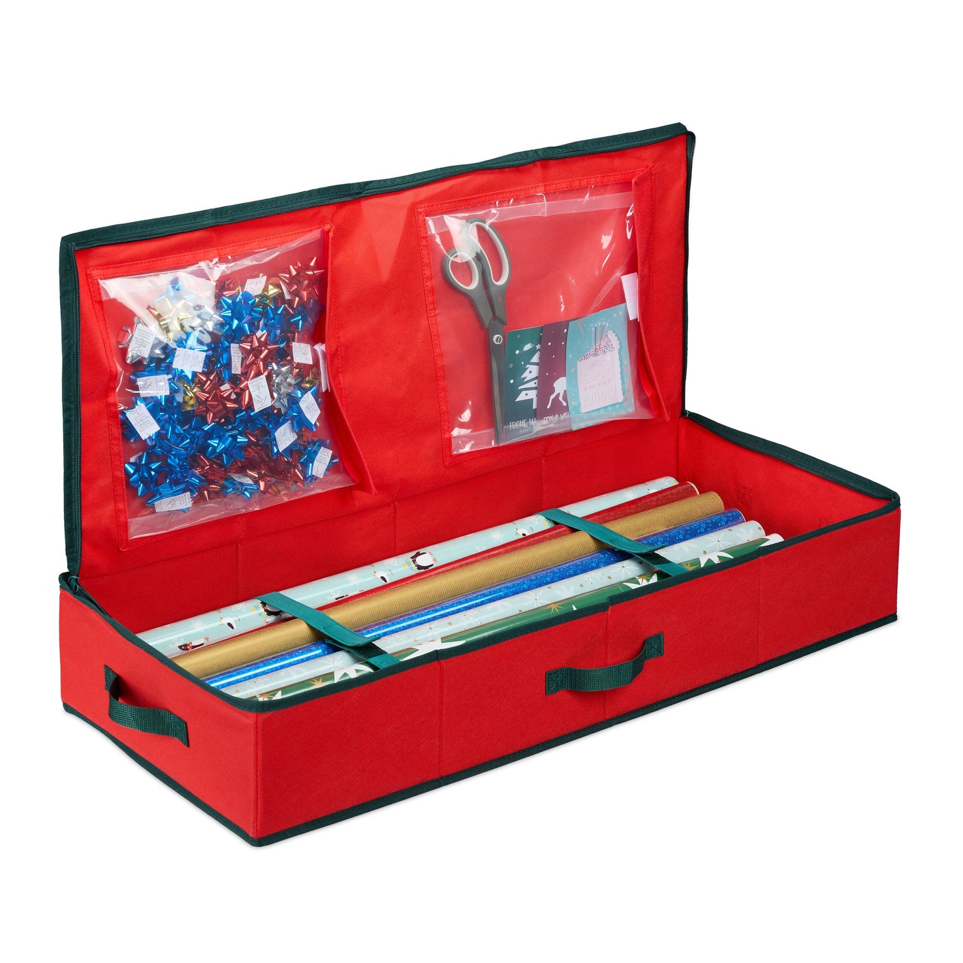 Geschenkpapier Aufbewahrungsbox Rot-Schwarz von Relaxdays
