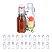 Bügelflaschen 100ml 24er-Set Weiss-Rot-Transparent von Relaxdays