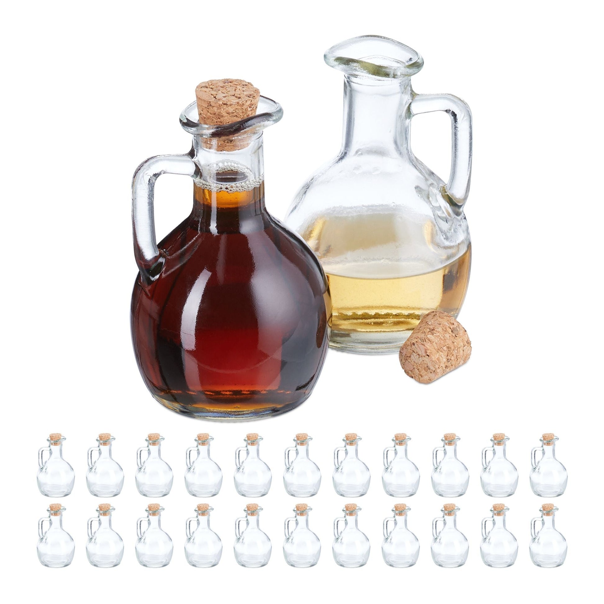 Flaschen zum Befüllen 24er-Set 150ml Hellbraun-Transparent von Relaxdays