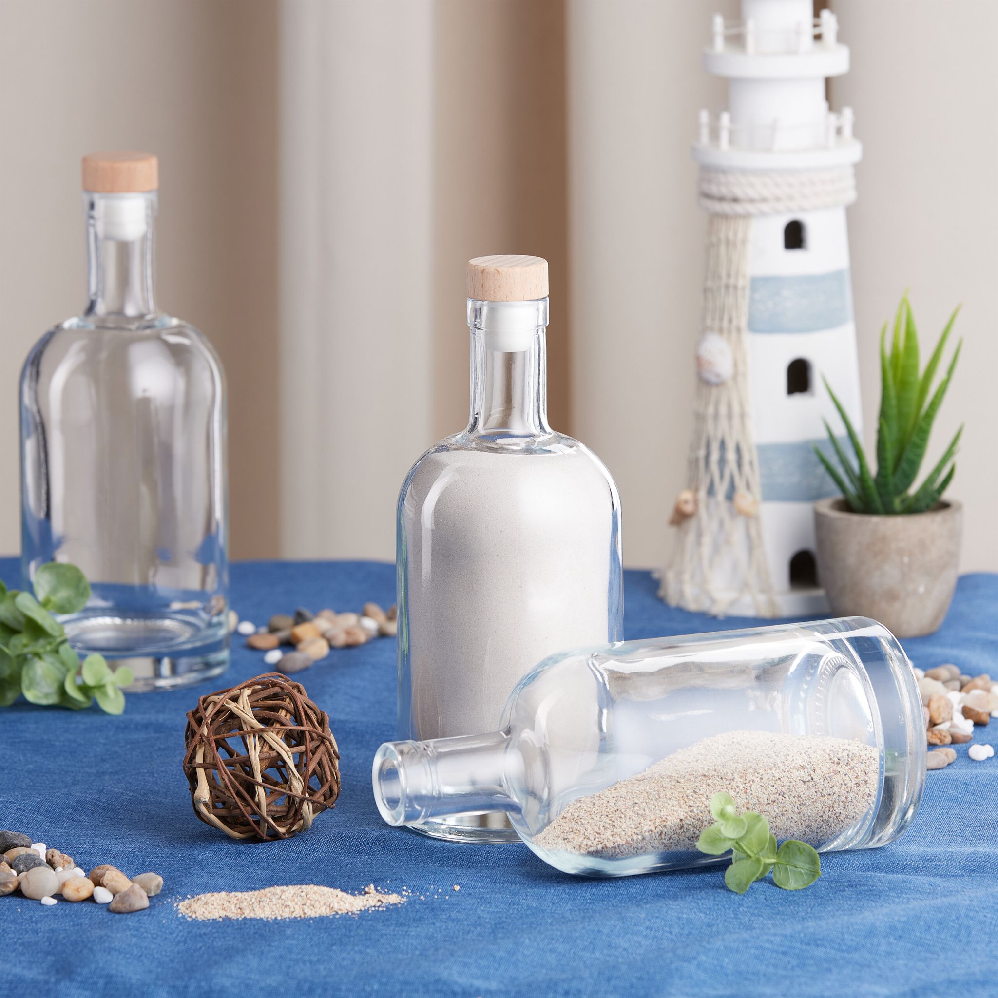 Flaschen zum Befüllen 12er-Set 500ml Hellbraun-Transparent von Relaxdays