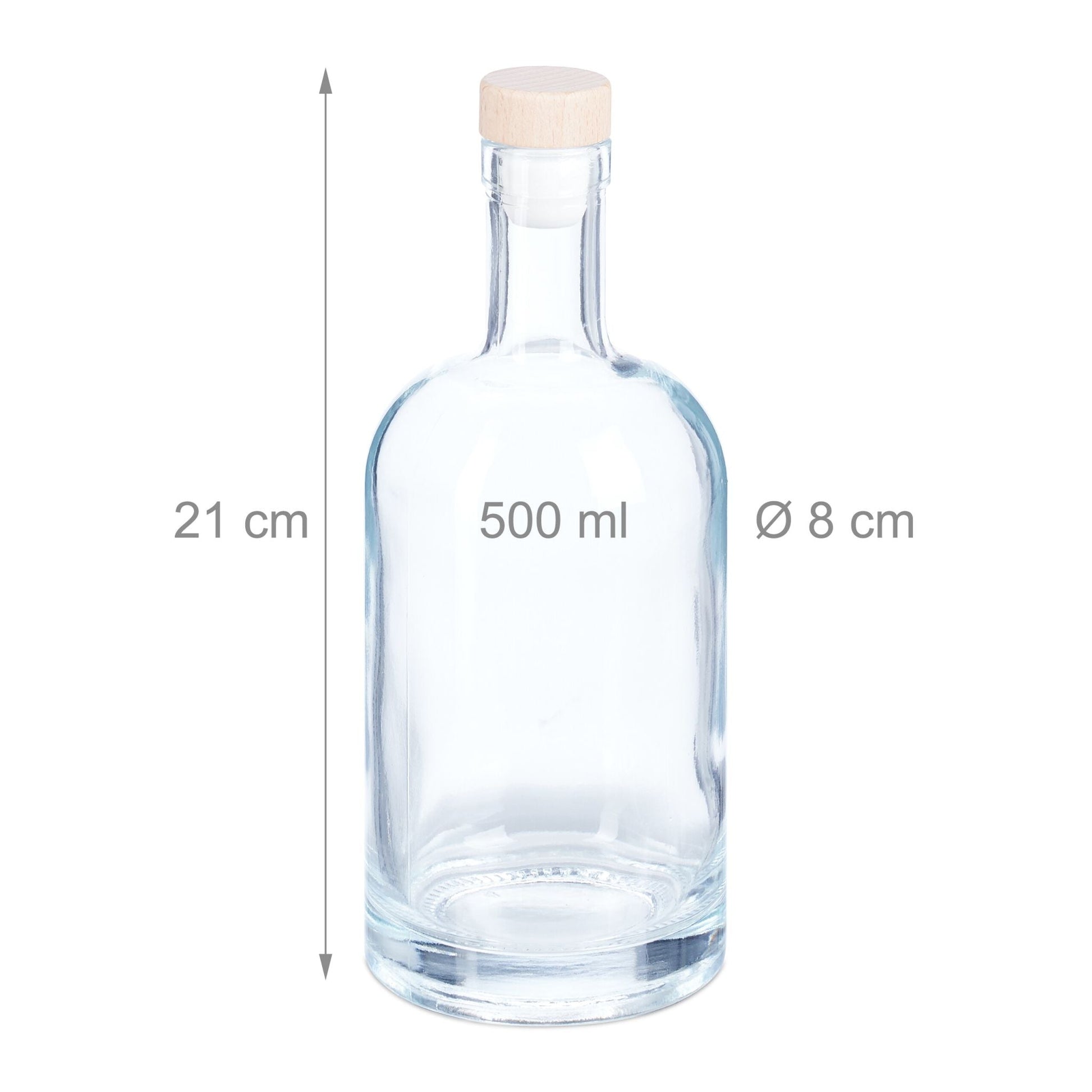 Flaschen zum Befüllen 12er-Set 500ml Hellbraun-Transparent von Relaxdays