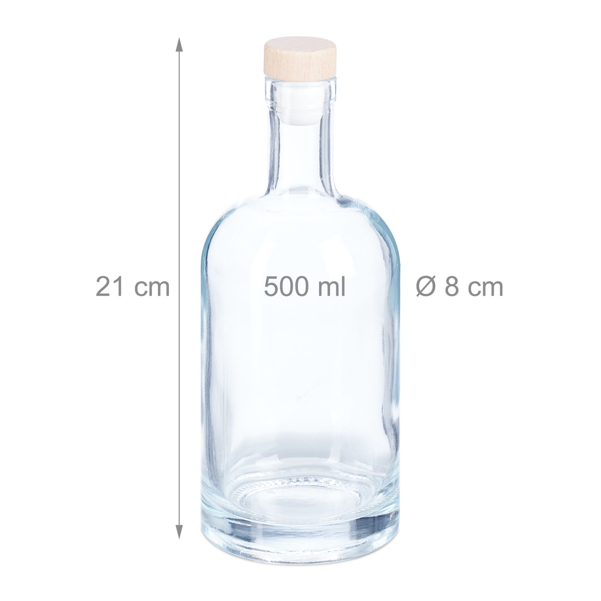 Flaschen zum Befüllen 12er-Set 500ml Hellbraun-Transparent von Relaxdays
