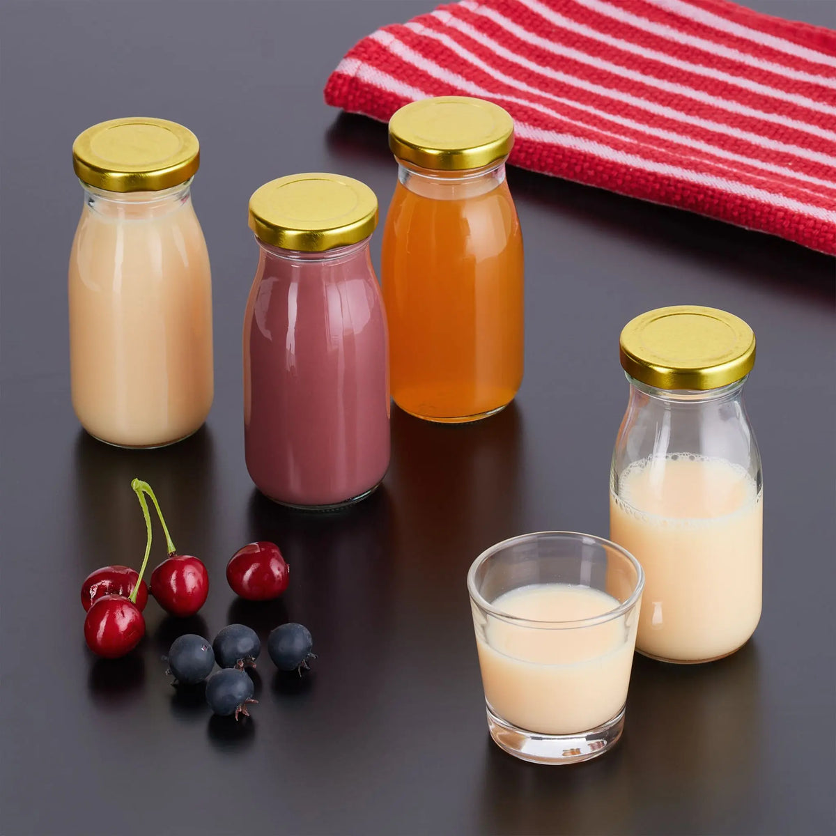 Kleine Flaschen 150ml 24er-Set Gold-Transparent von Relaxdays