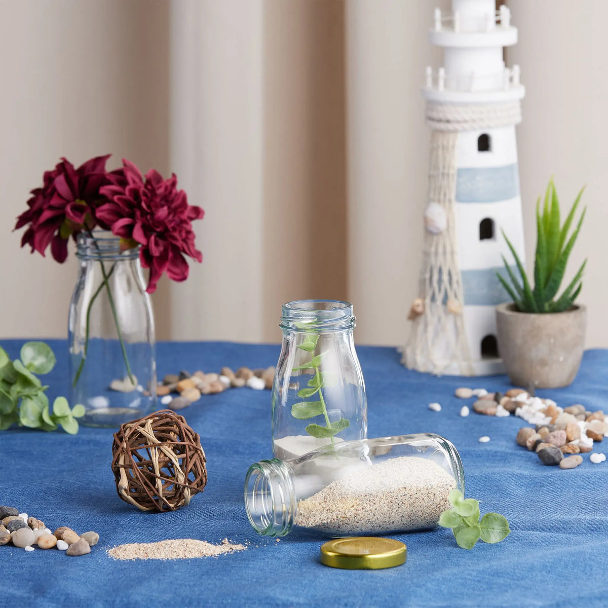 Kleine Flaschen 150ml 24er-Set Gold-Transparent von Relaxdays