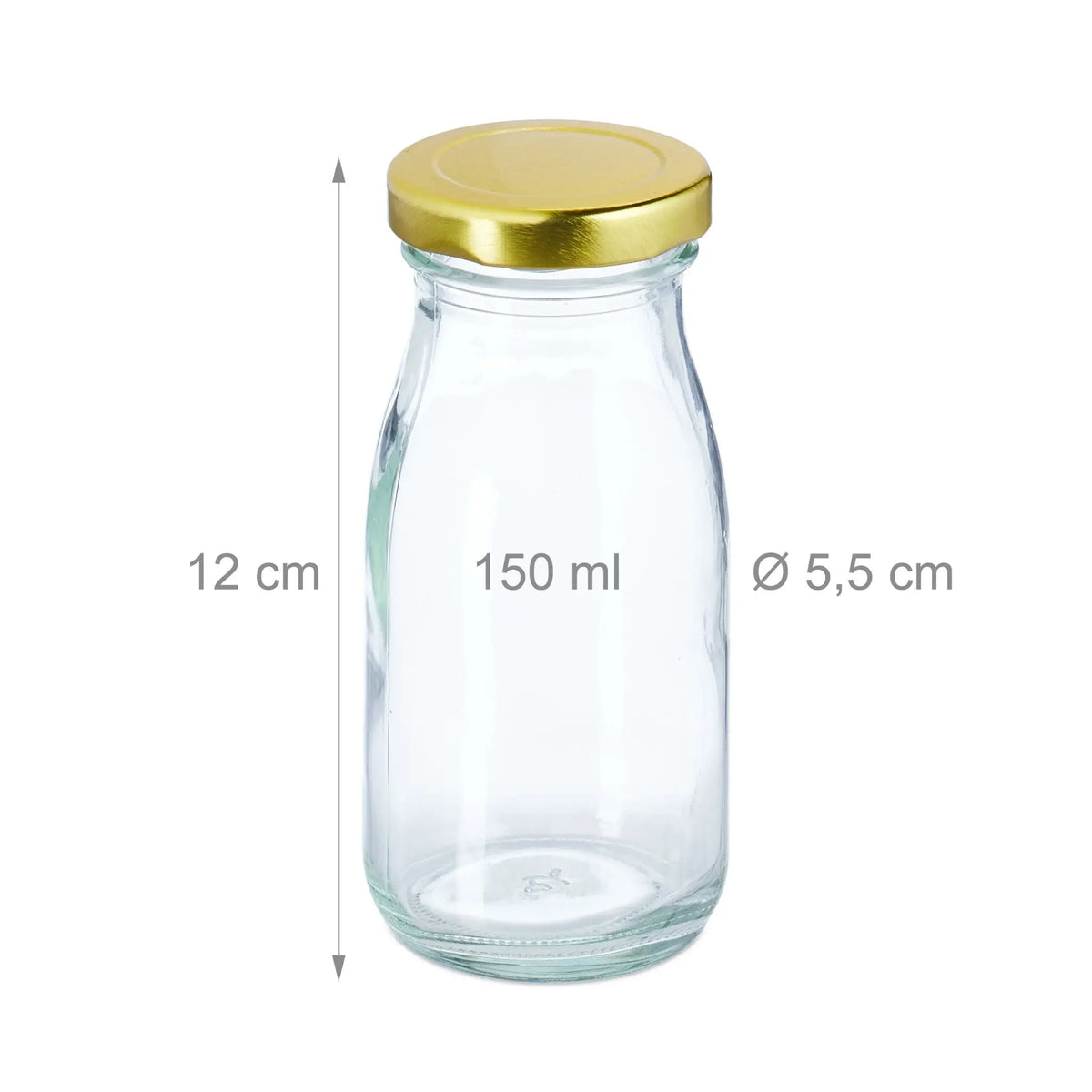 Kleine Flaschen 150ml 24er-Set Gold-Transparent von Relaxdays