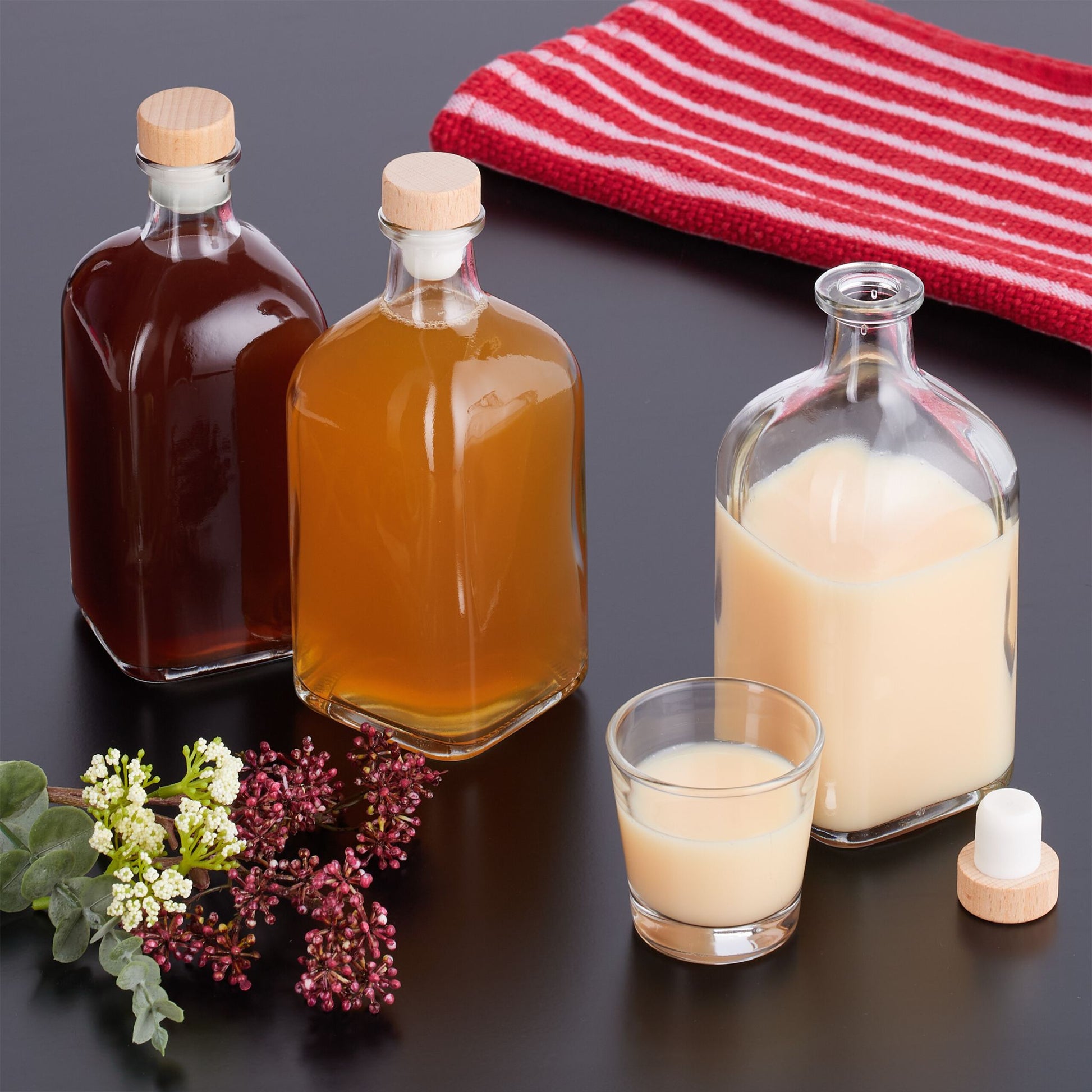 Flaschen zum Befüllen 6er-Set 500ml Hellbraun-Transparent von Relaxdays