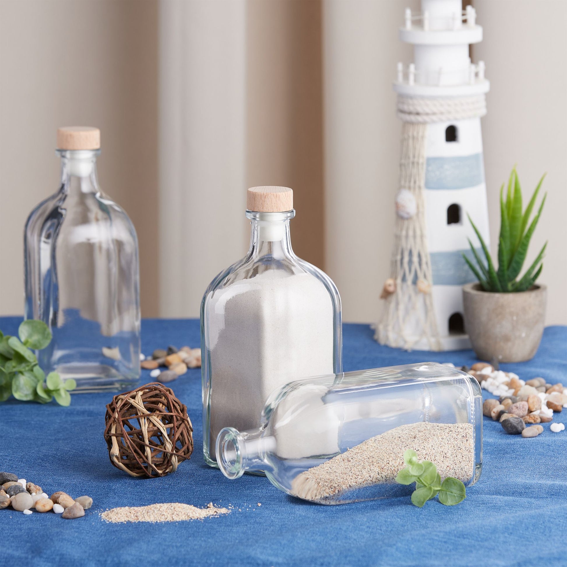 Flaschen zum Befüllen 6er-Set 500ml Hellbraun-Transparent von Relaxdays