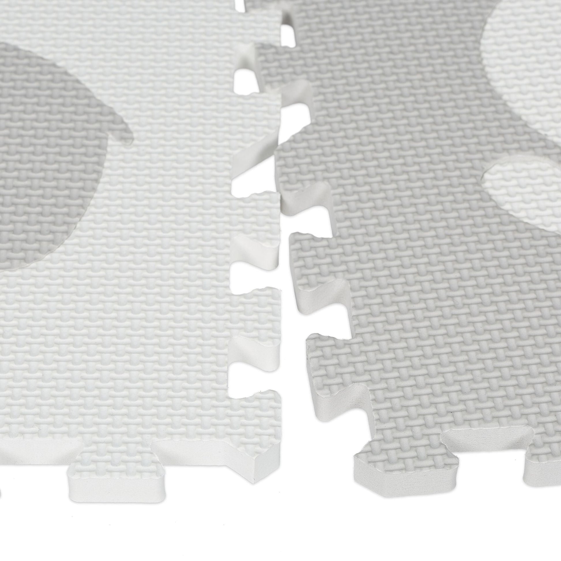 Puzzlematte mit Rand Tiermotive Weiss-Grau von Relaxdays