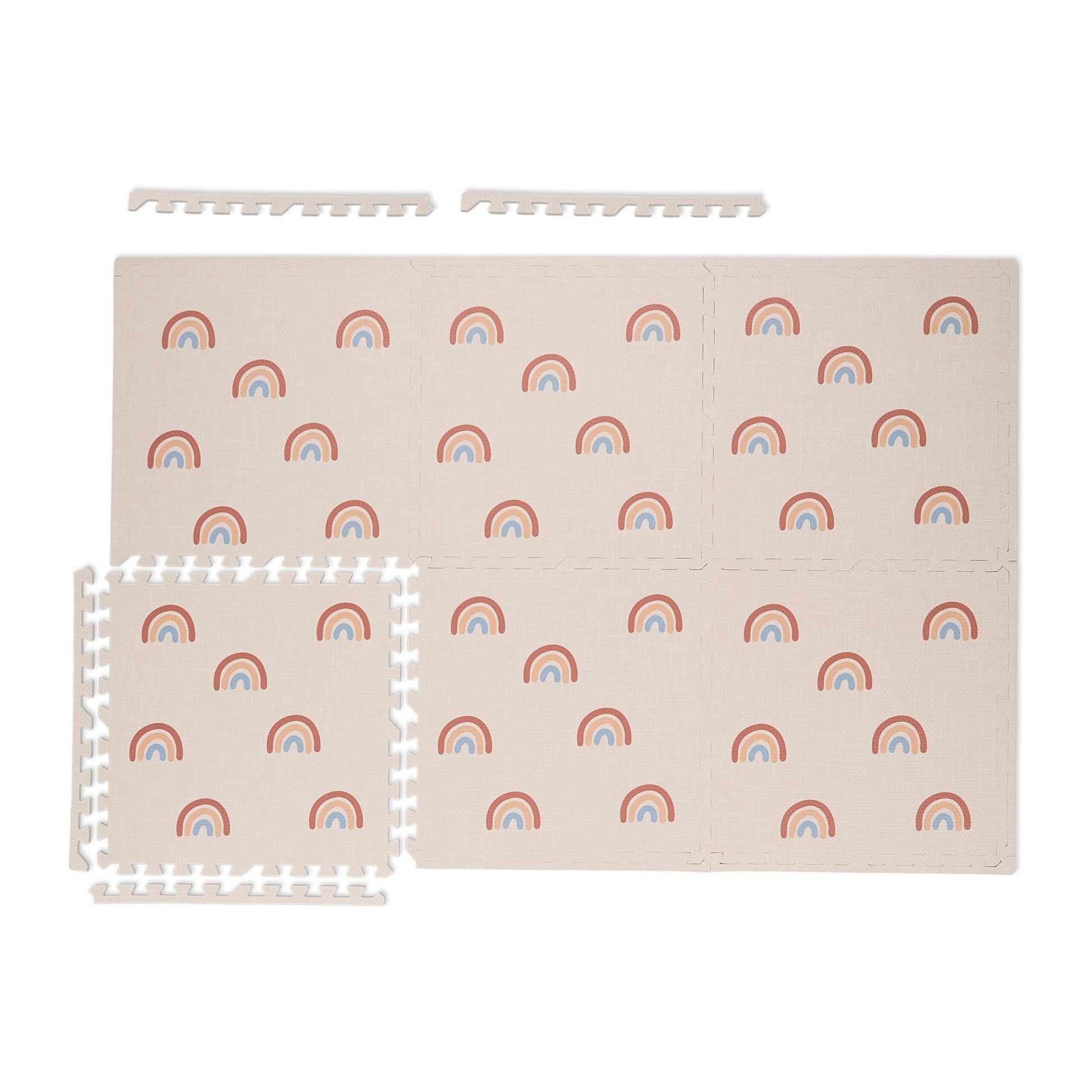 Puzzlematte Regenbogen 6er-Set Blau-Rosa-Rot von Relaxdays