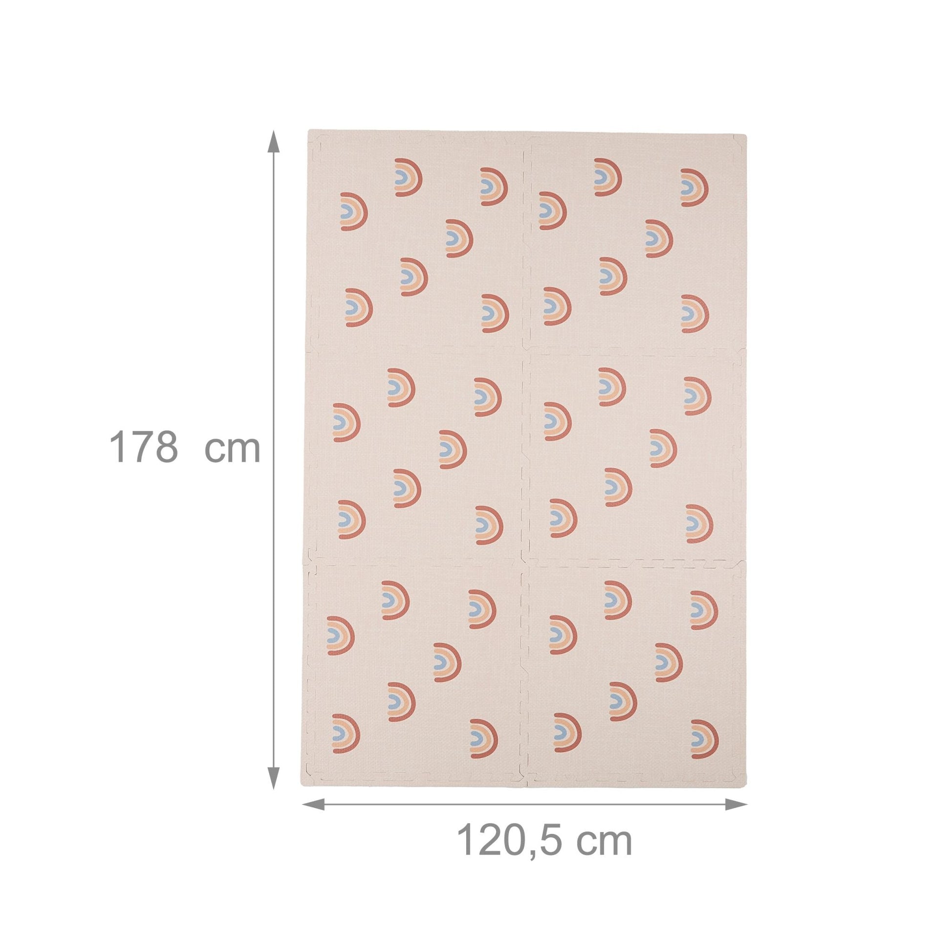 Puzzlematte Regenbogen 6er-Set Blau-Rosa-Rot von Relaxdays