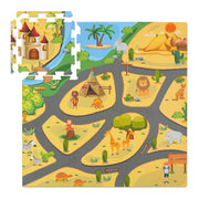 Puzzlematte Safari Blau-Gelb-Grün von Relaxdays