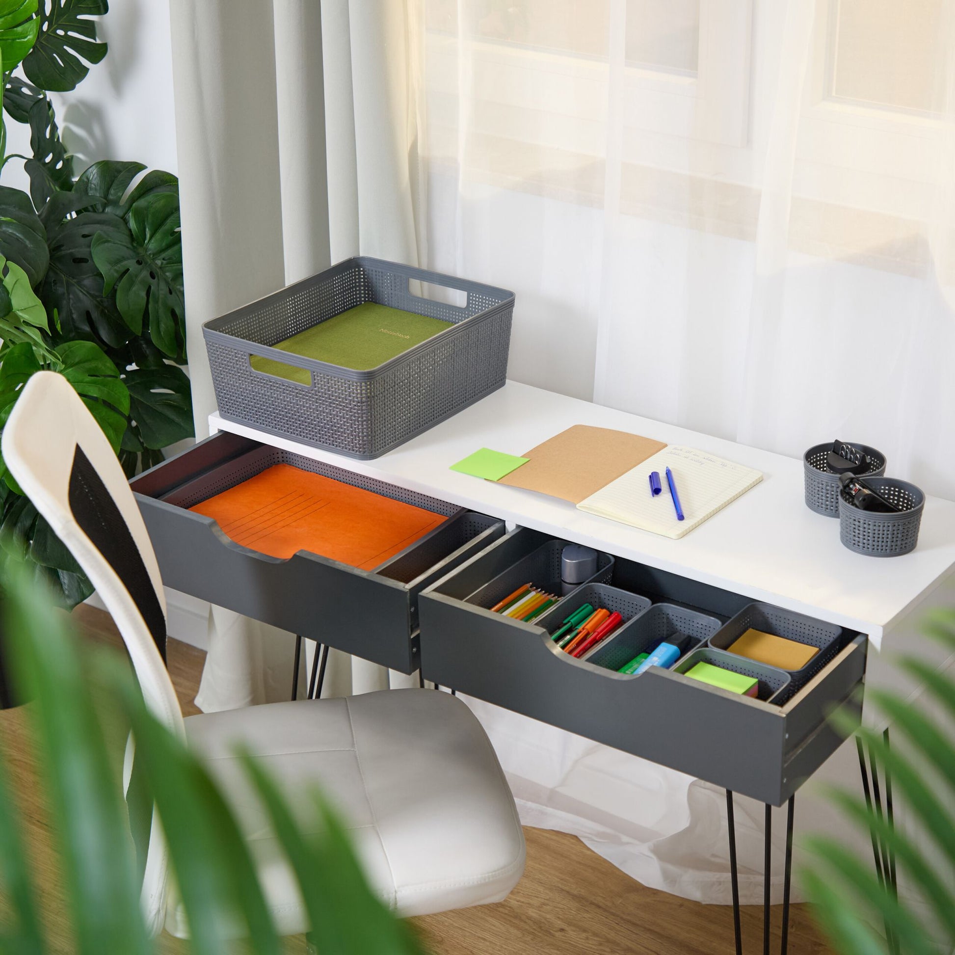 Schubladen Organizer 10er-Set Grau von Relaxdays