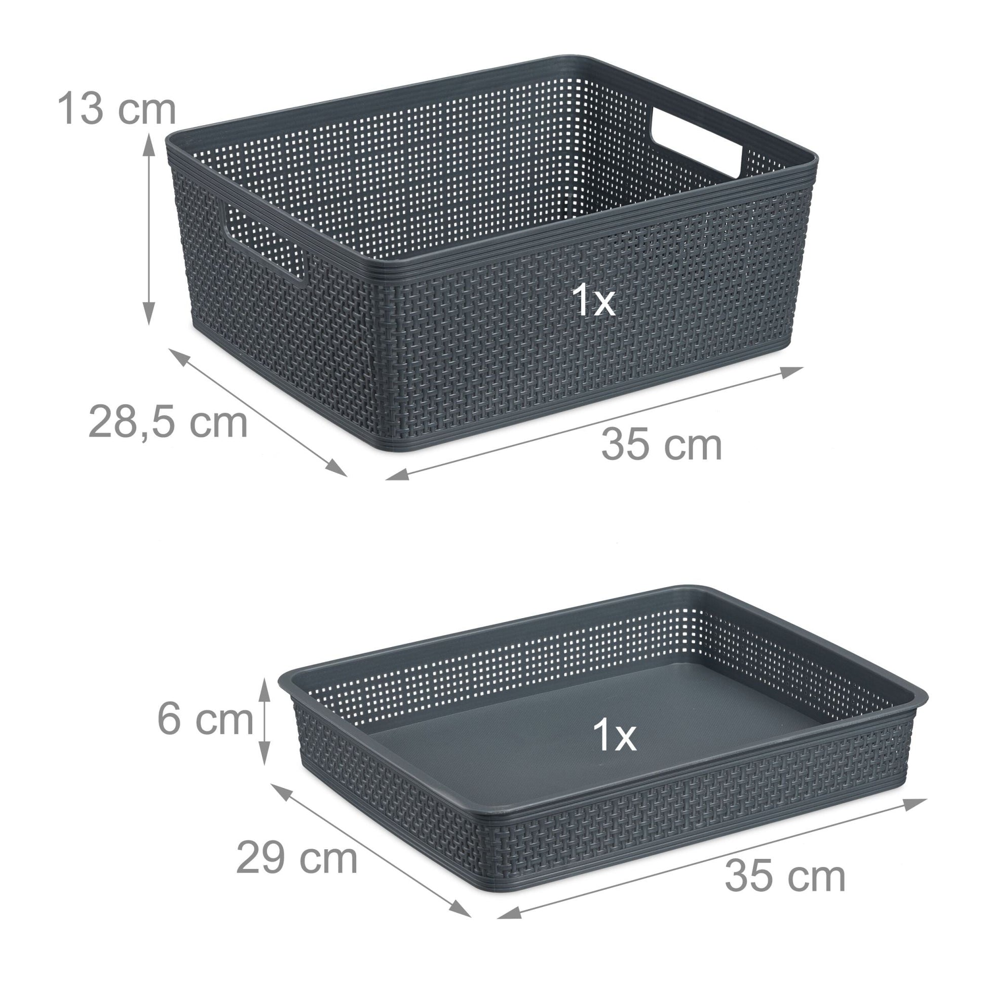 Schubladen Organizer 10er-Set Grau von Relaxdays