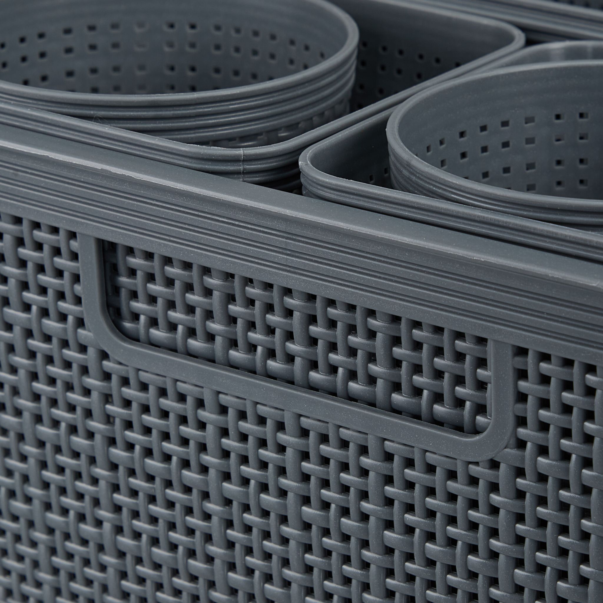 Schubladen Organizer 10er-Set Grau von Relaxdays