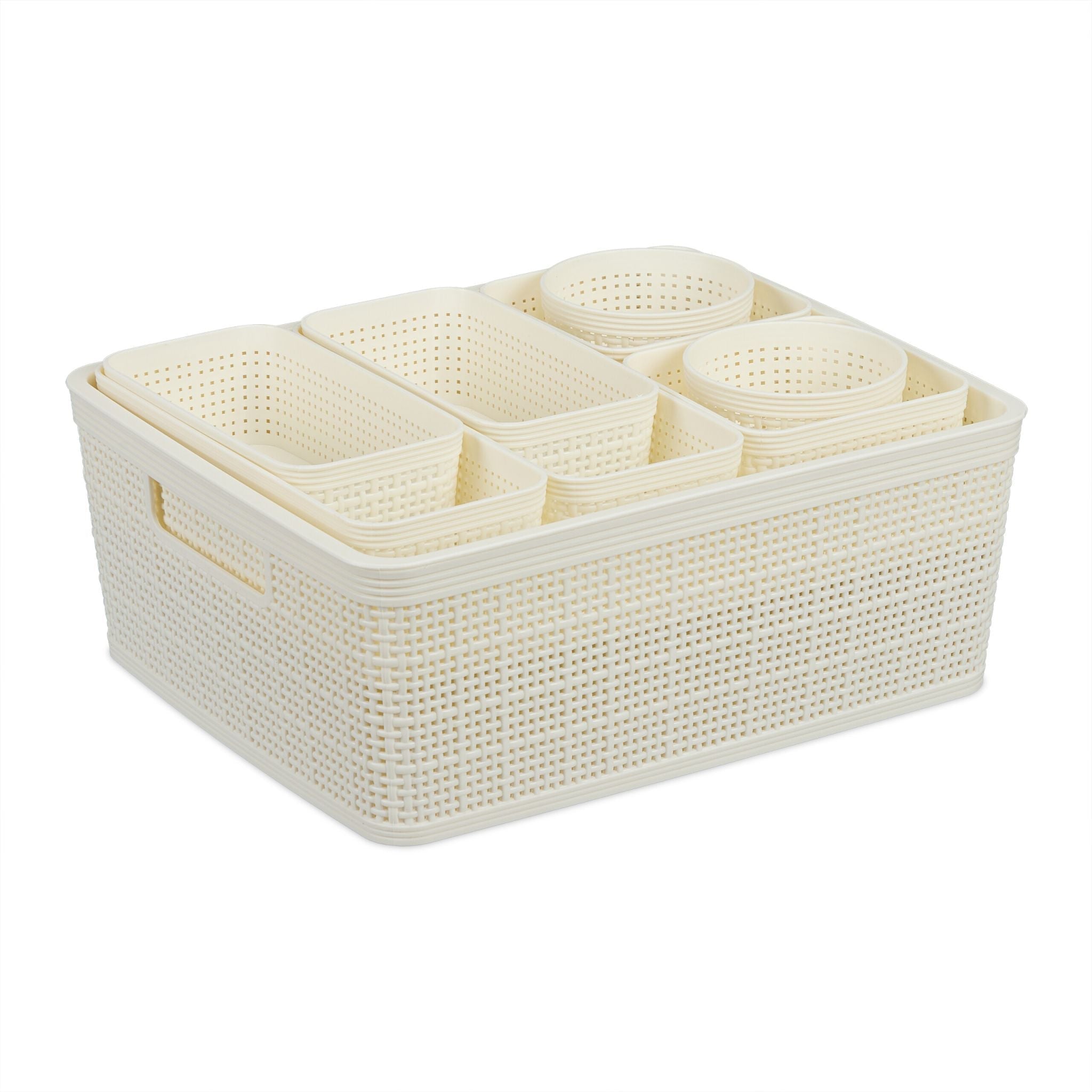 Schubladen Organizer 10er-Set Weiss von Relaxdays