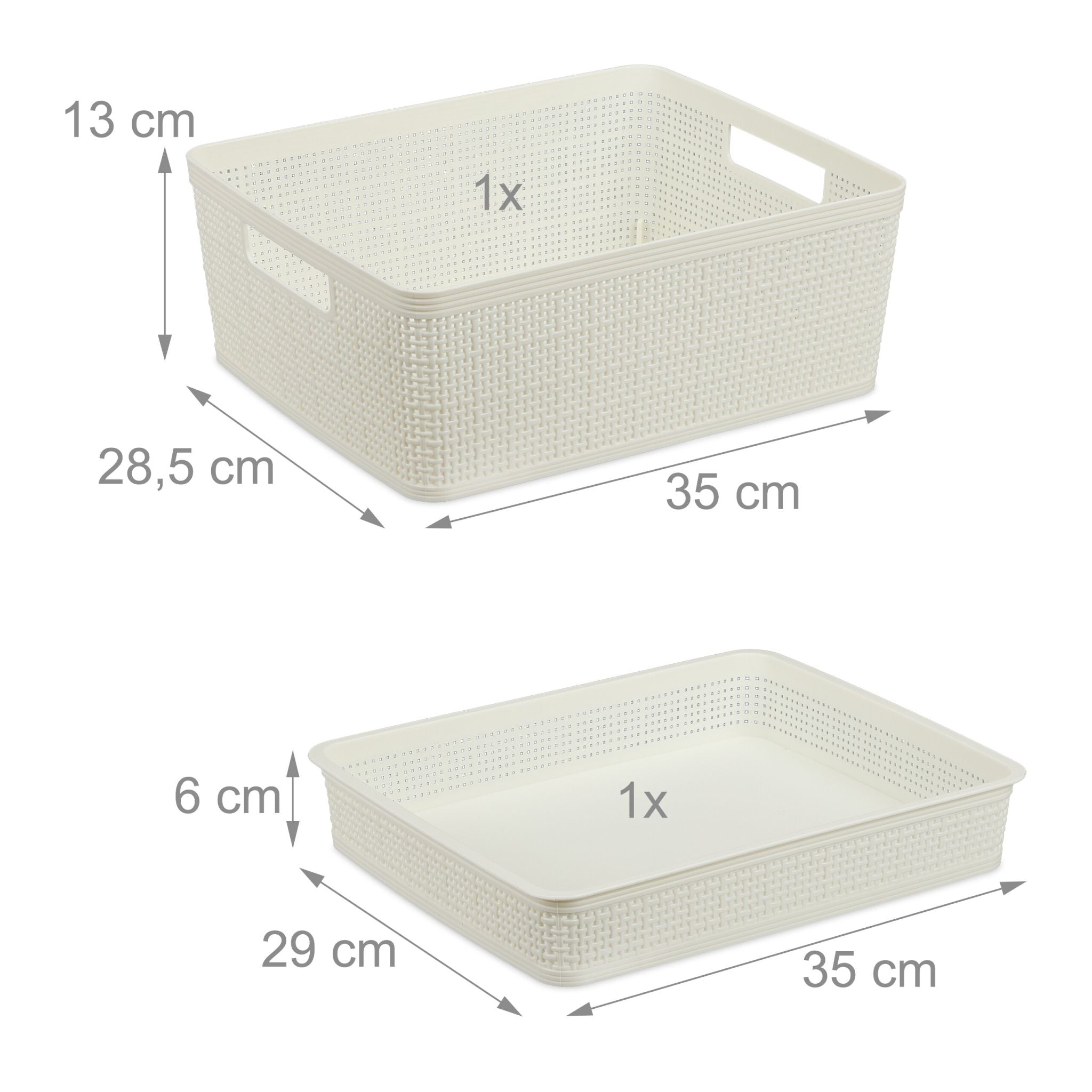 Schubladen Organizer 10er-Set Weiss von Relaxdays