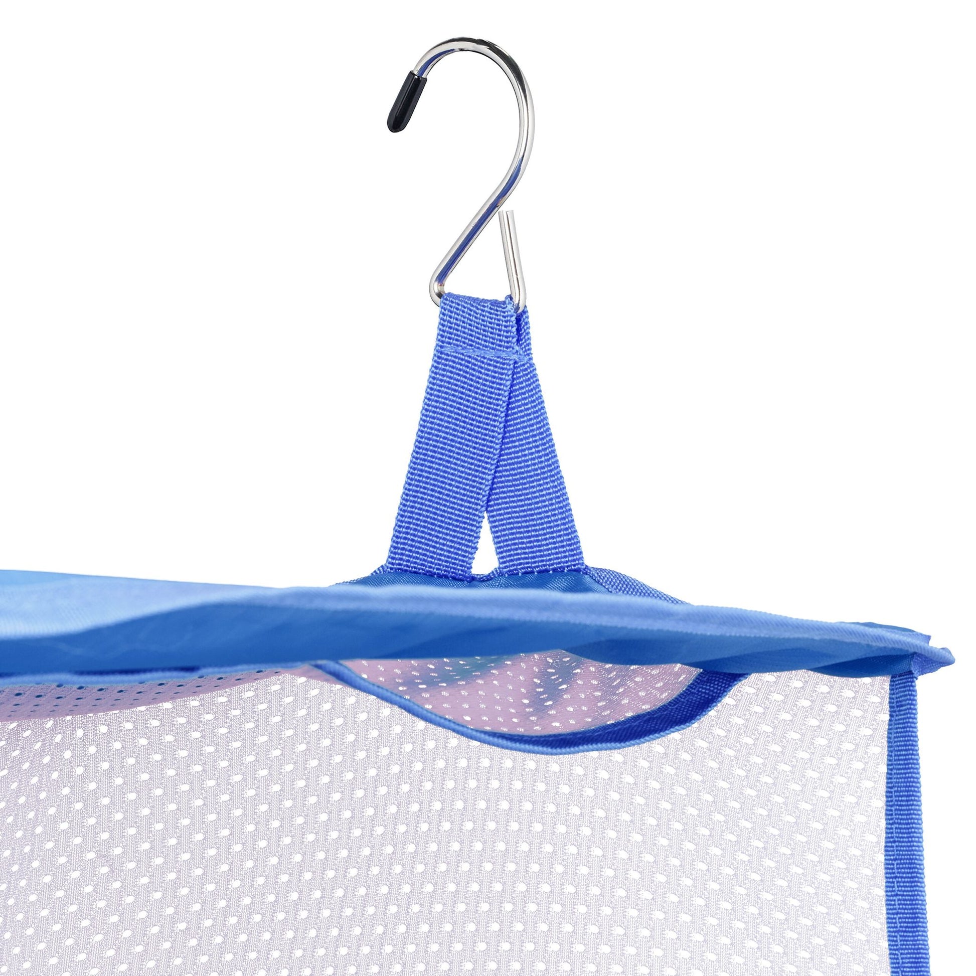 Gepäck-Organizer zum Hängen 4 Fächer Weiss-Dunkelblau von Relaxdays