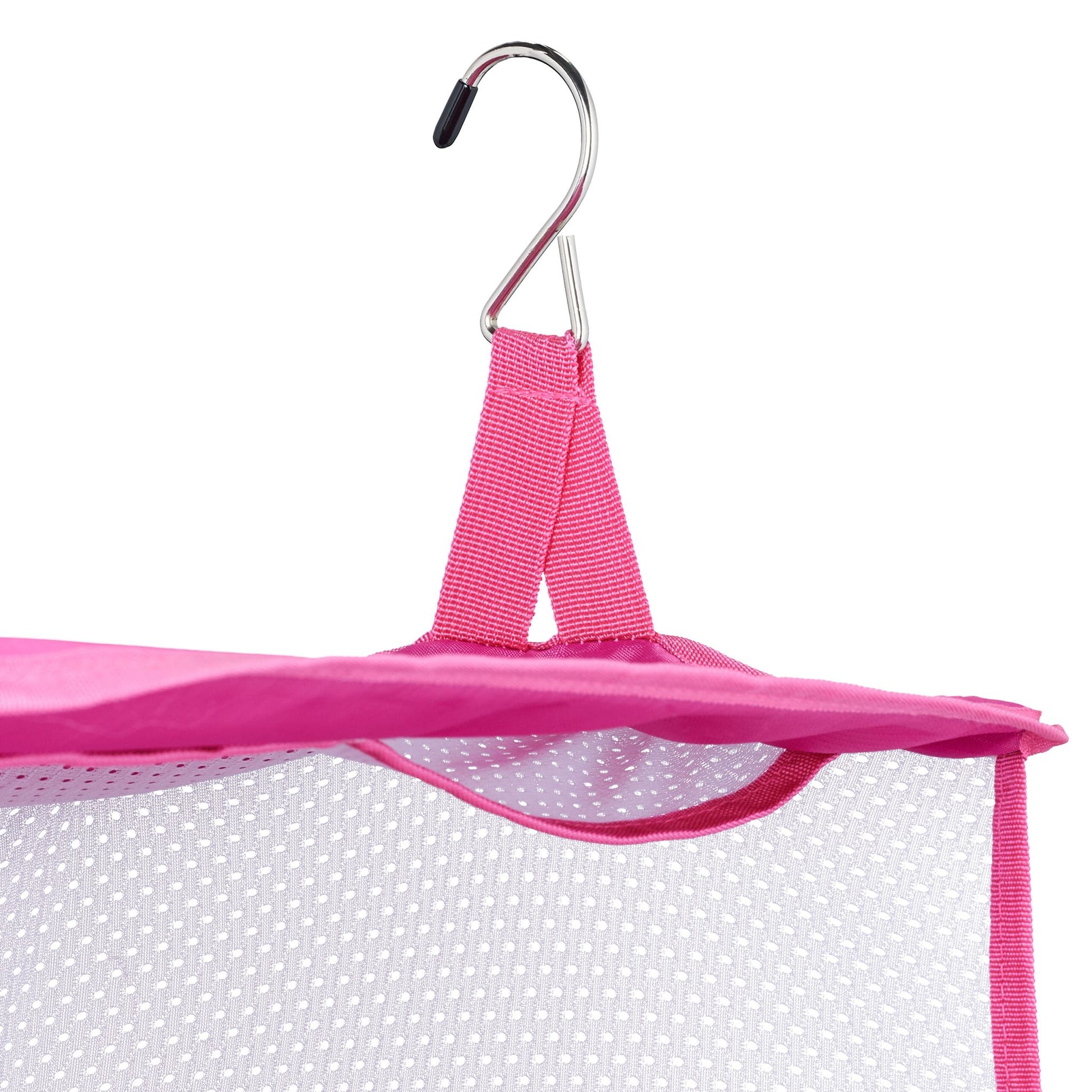 Gepäck-Organizer zum Hängen 4 Fächer Weiss-Pink von Relaxdays