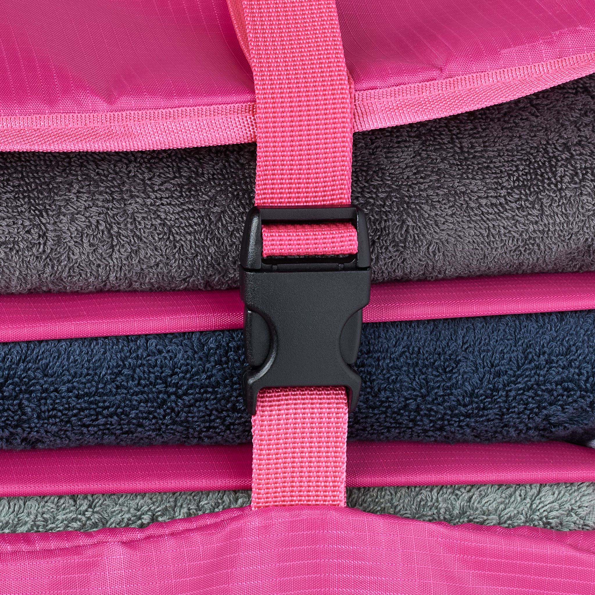 Gepäck-Organizer zum Hängen 4 Fächer Weiss-Pink von Relaxdays