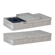 Unterbettkommode mit Deckel 2er-Set Grau von Relaxdays