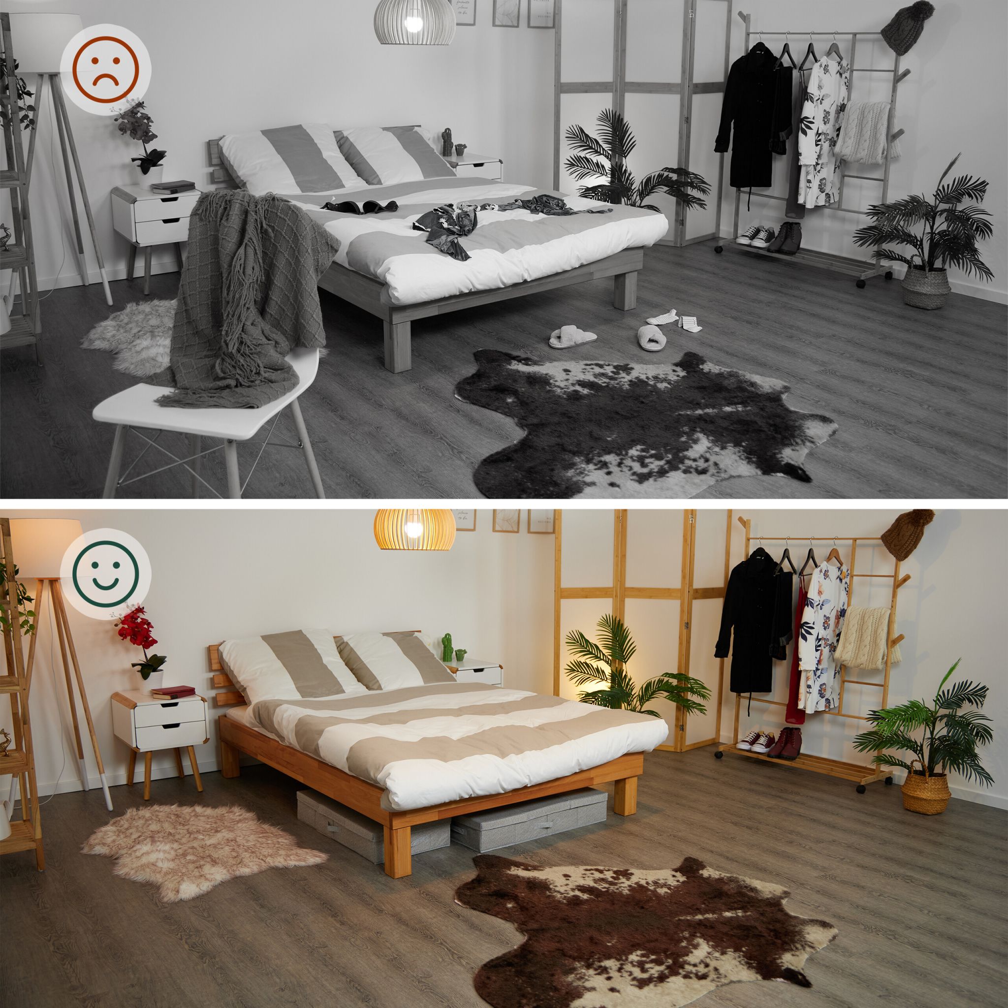 Unterbettkommode mit Deckel 2er-Set Grau von Relaxdays