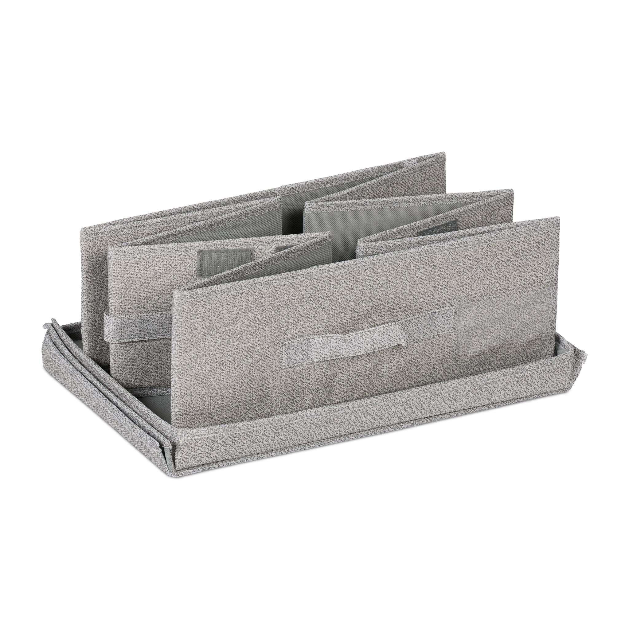 Unterbettkommode mit Deckel 2er-Set Grau von Relaxdays