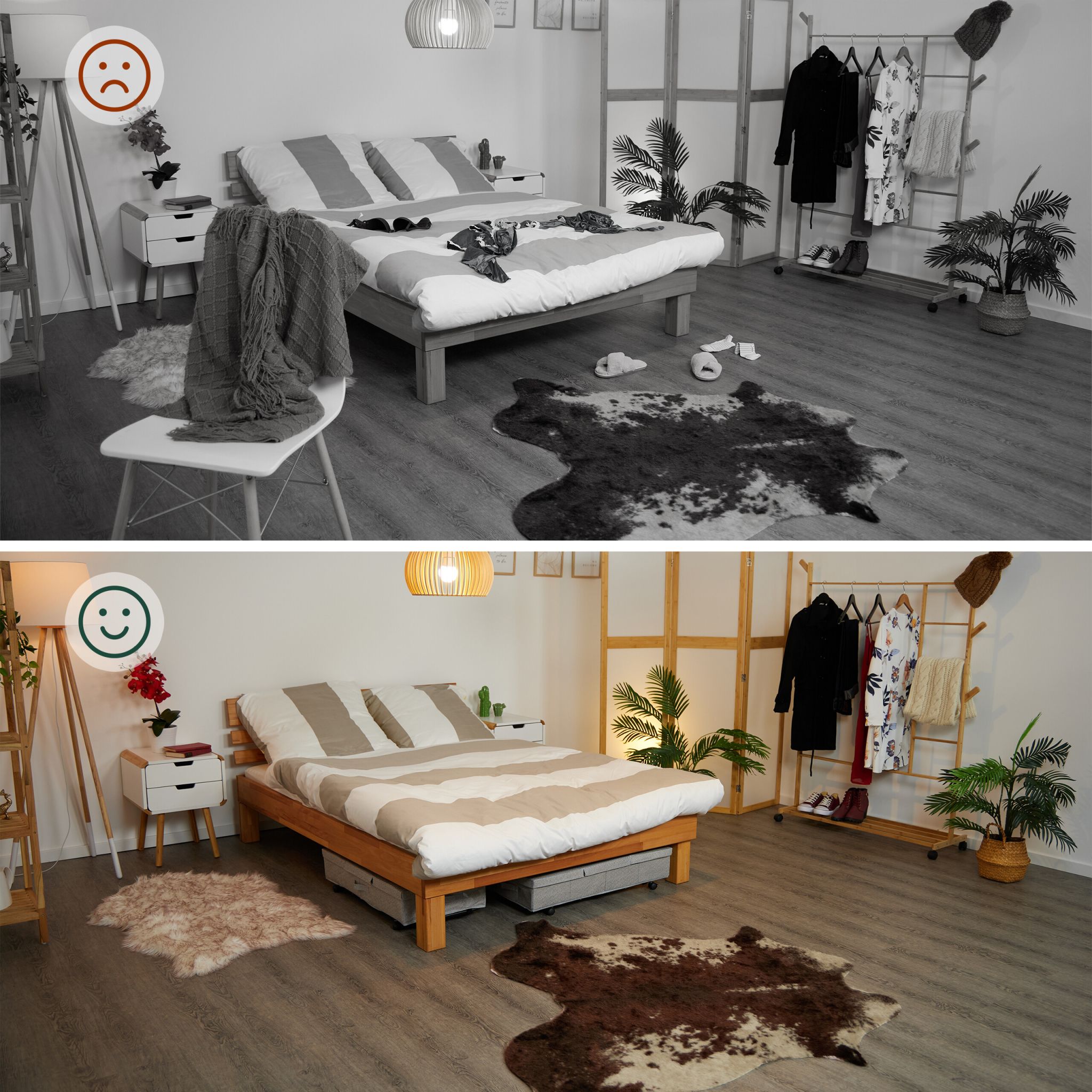 Unterbettkommode mit Rollen 2er-Set Schwarz-Grau von Relaxdays