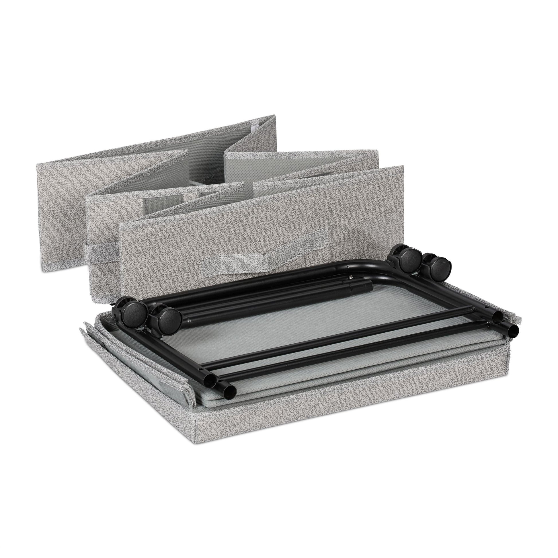Unterbettkommode mit Rollen 2er-Set Schwarz-Grau von Relaxdays