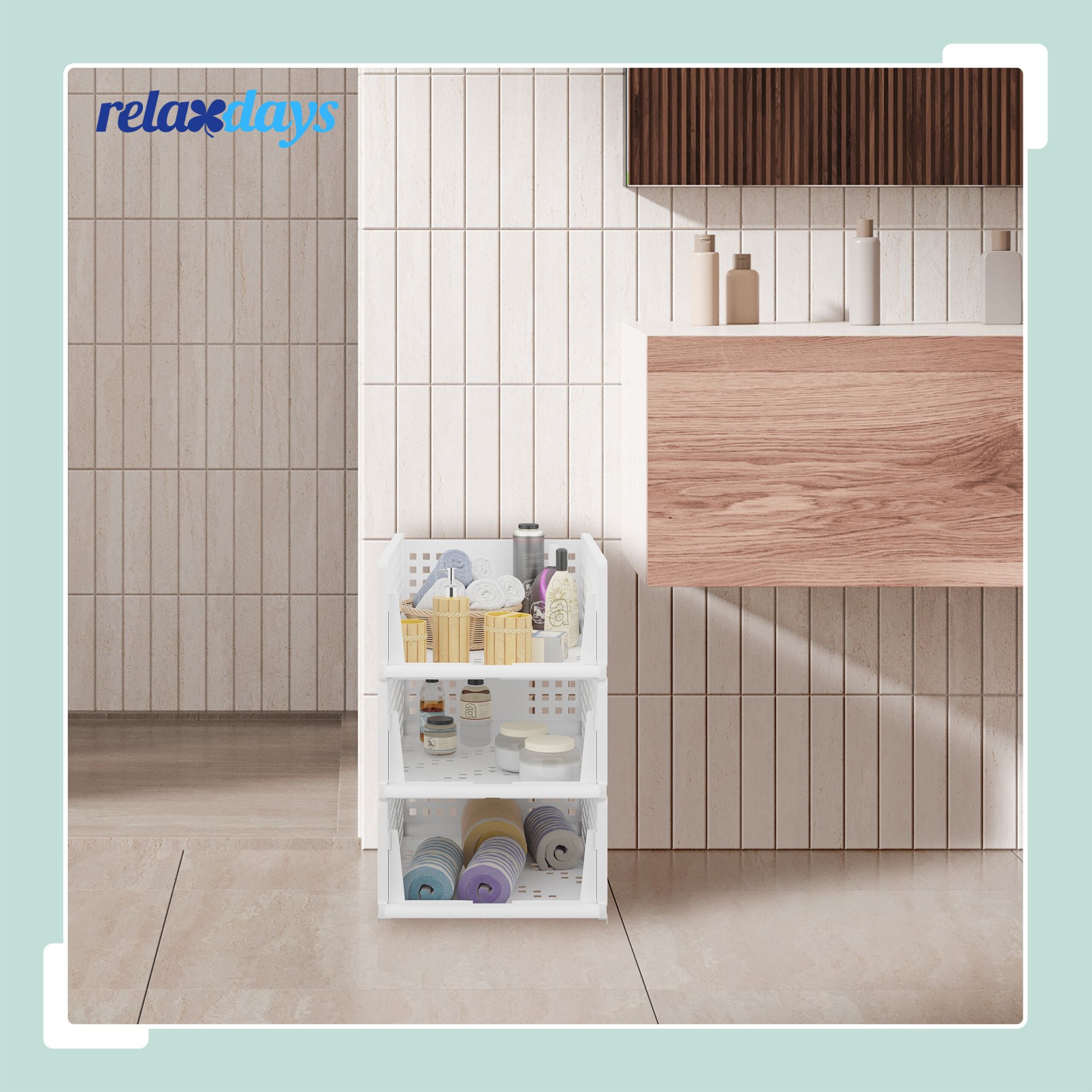 Schrank Organizer 3er-Set Weiss