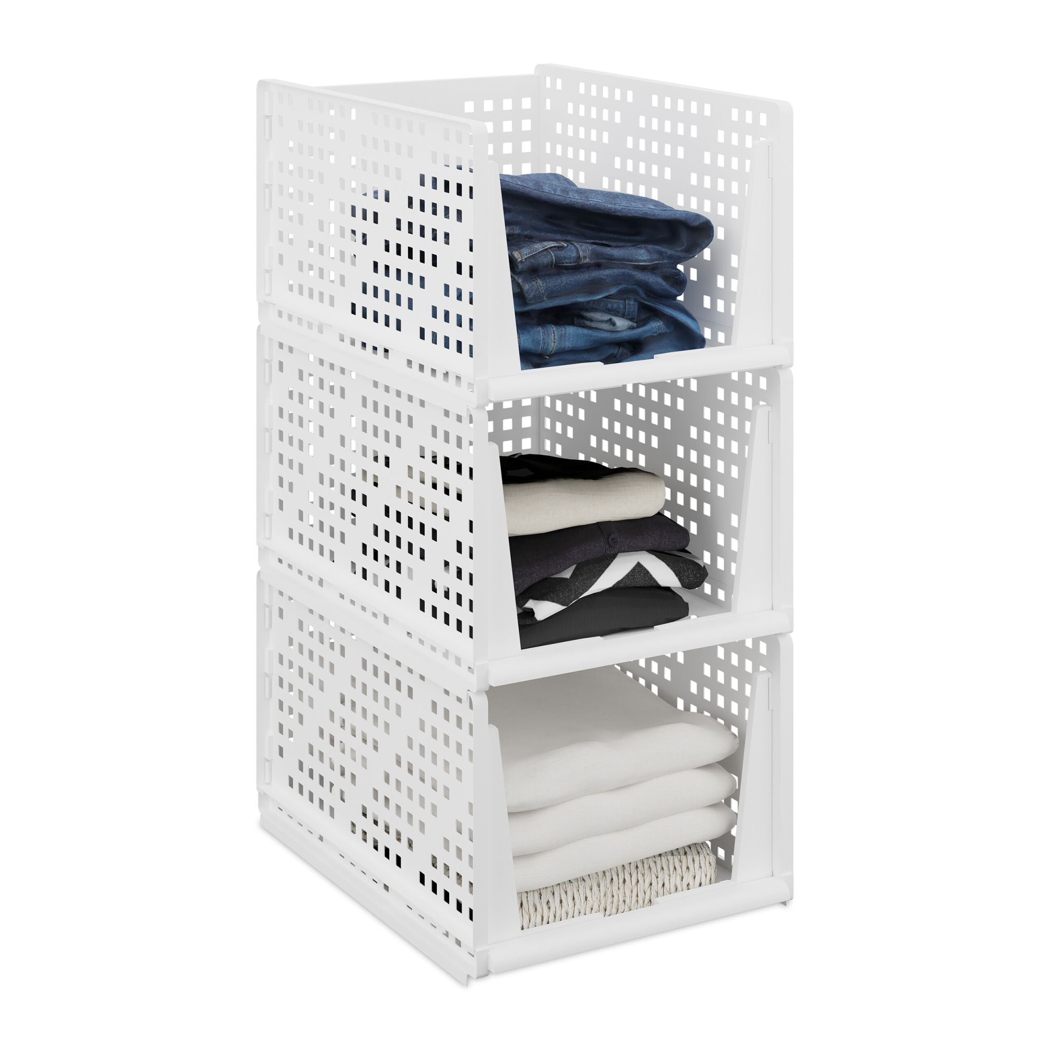 Schrank Organizer 3er-Set Weiss