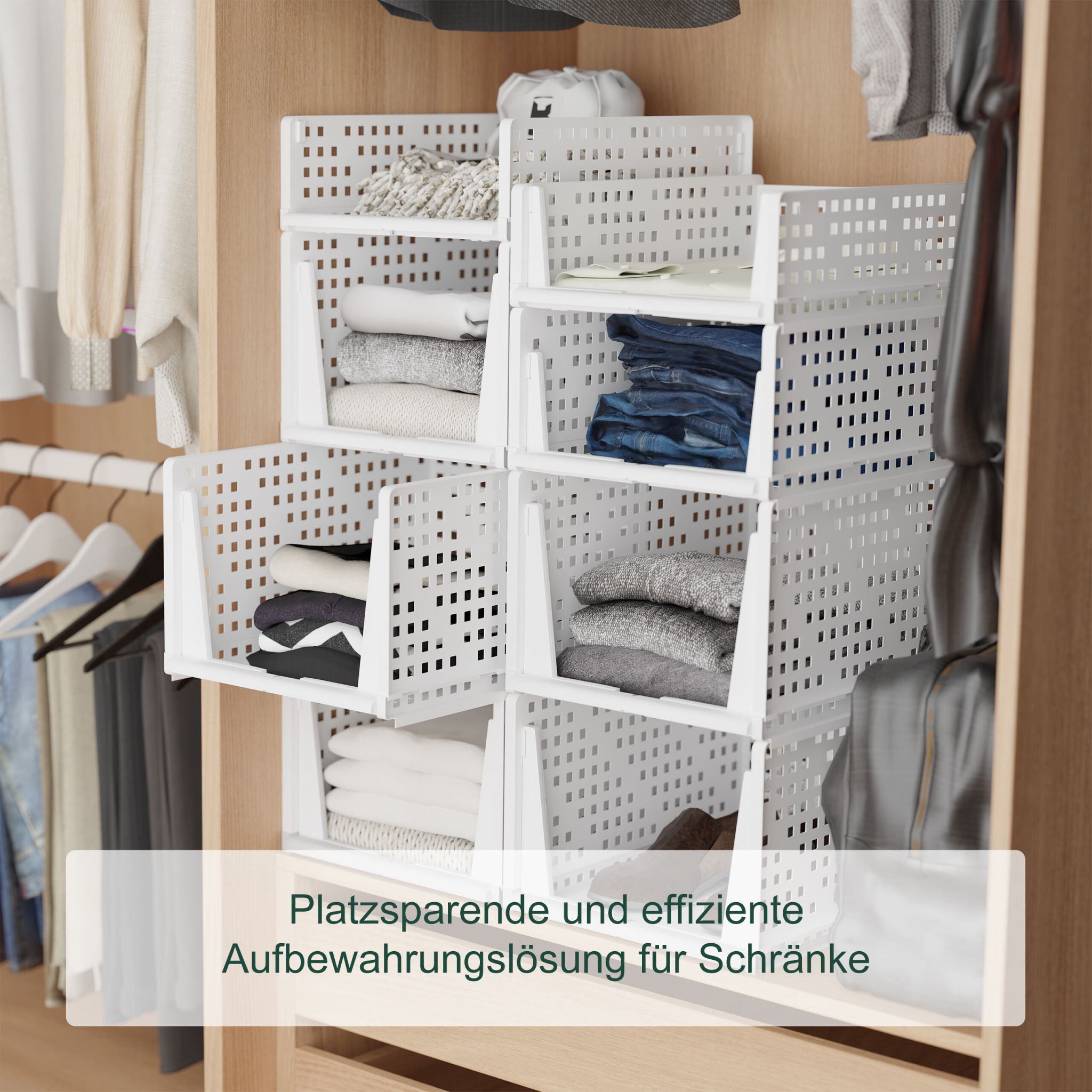 Schrank Organizer 3er-Set Weiss