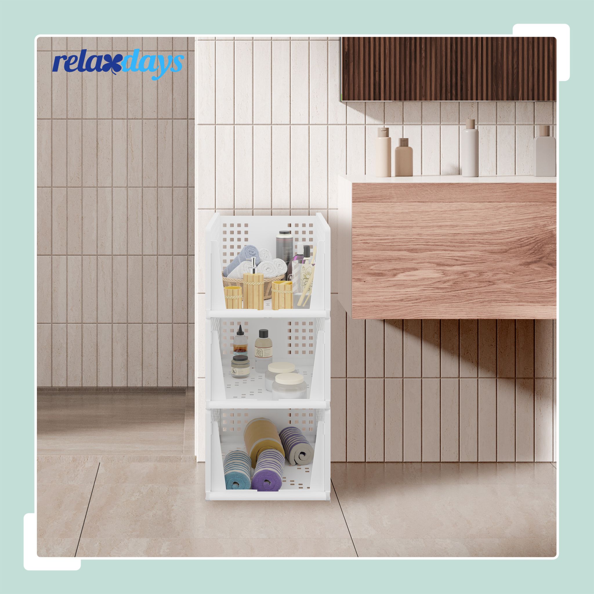 Schrank Organizer 3er-Set Weiss
