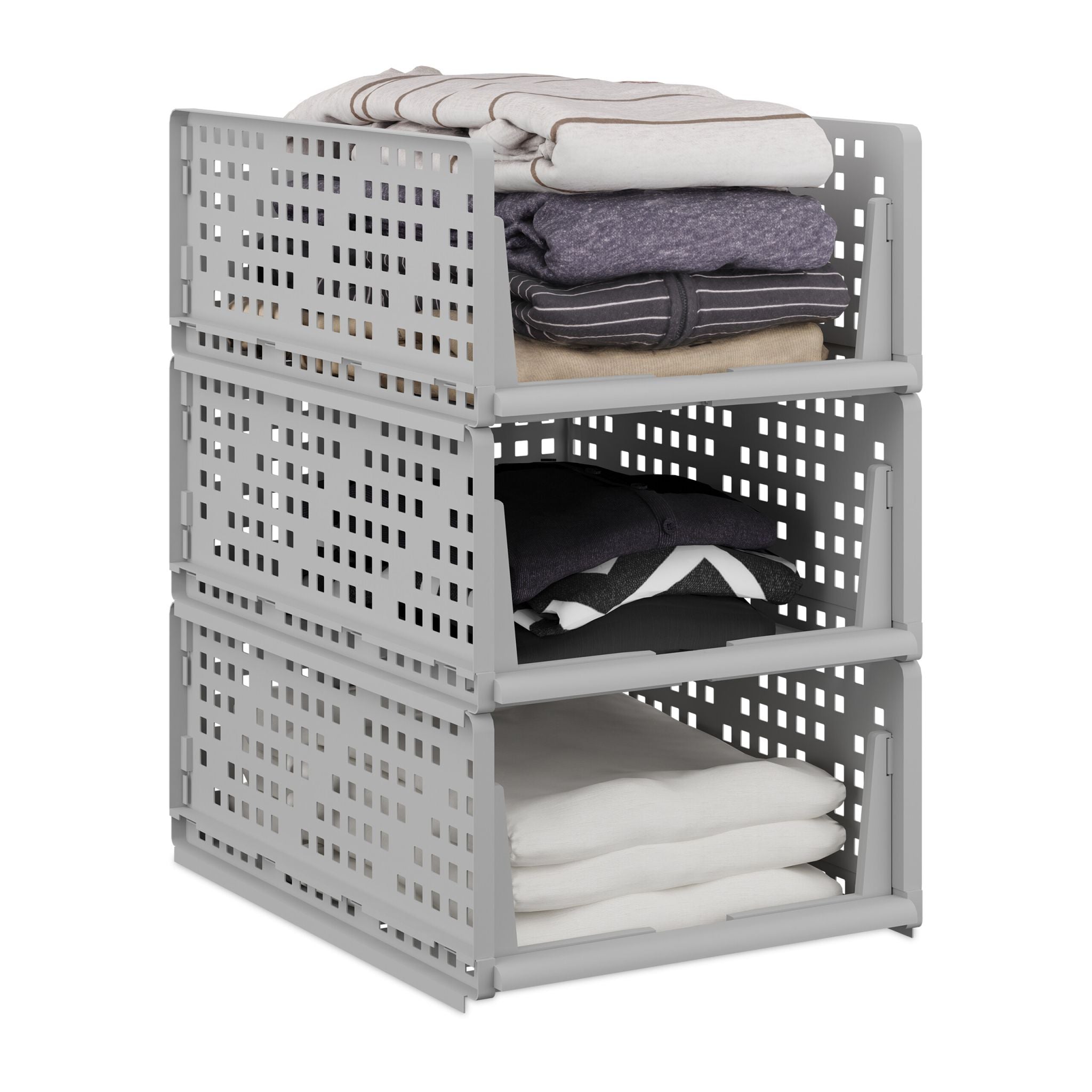 Schrank Organizer 3er-Set Grau