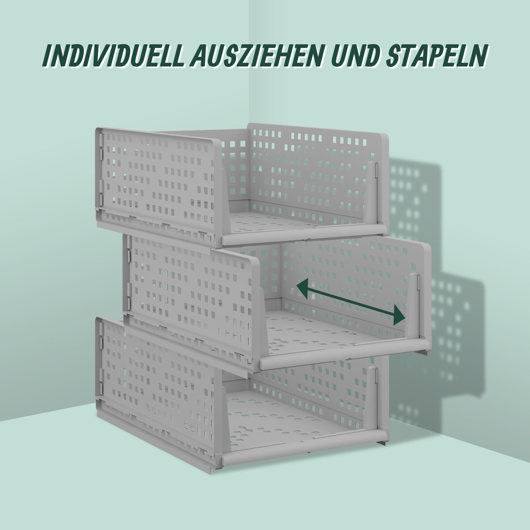 Schrank Organizer 3er-Set Grau