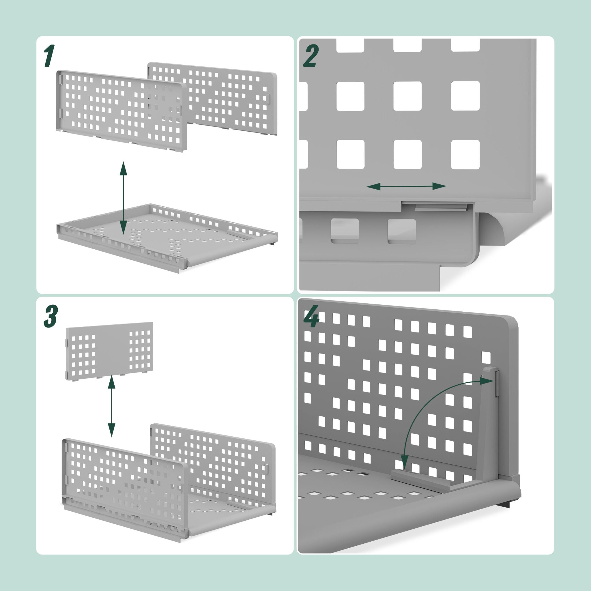 Schrank Organizer 3er-Set Grau