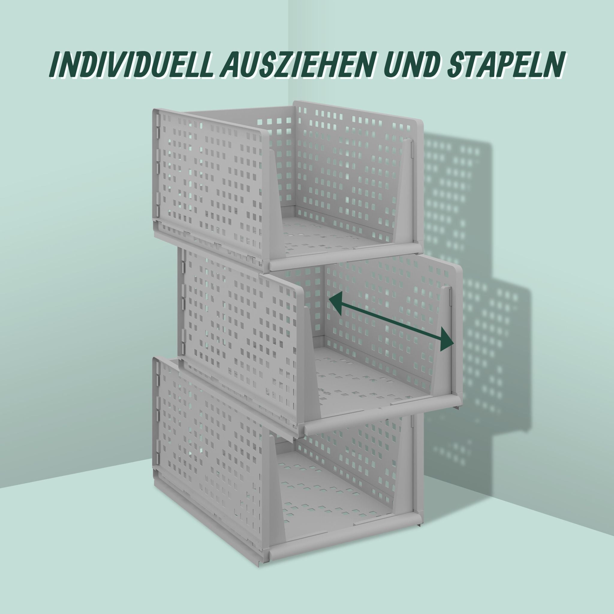 Schrank Organizer 3er-Set Grau