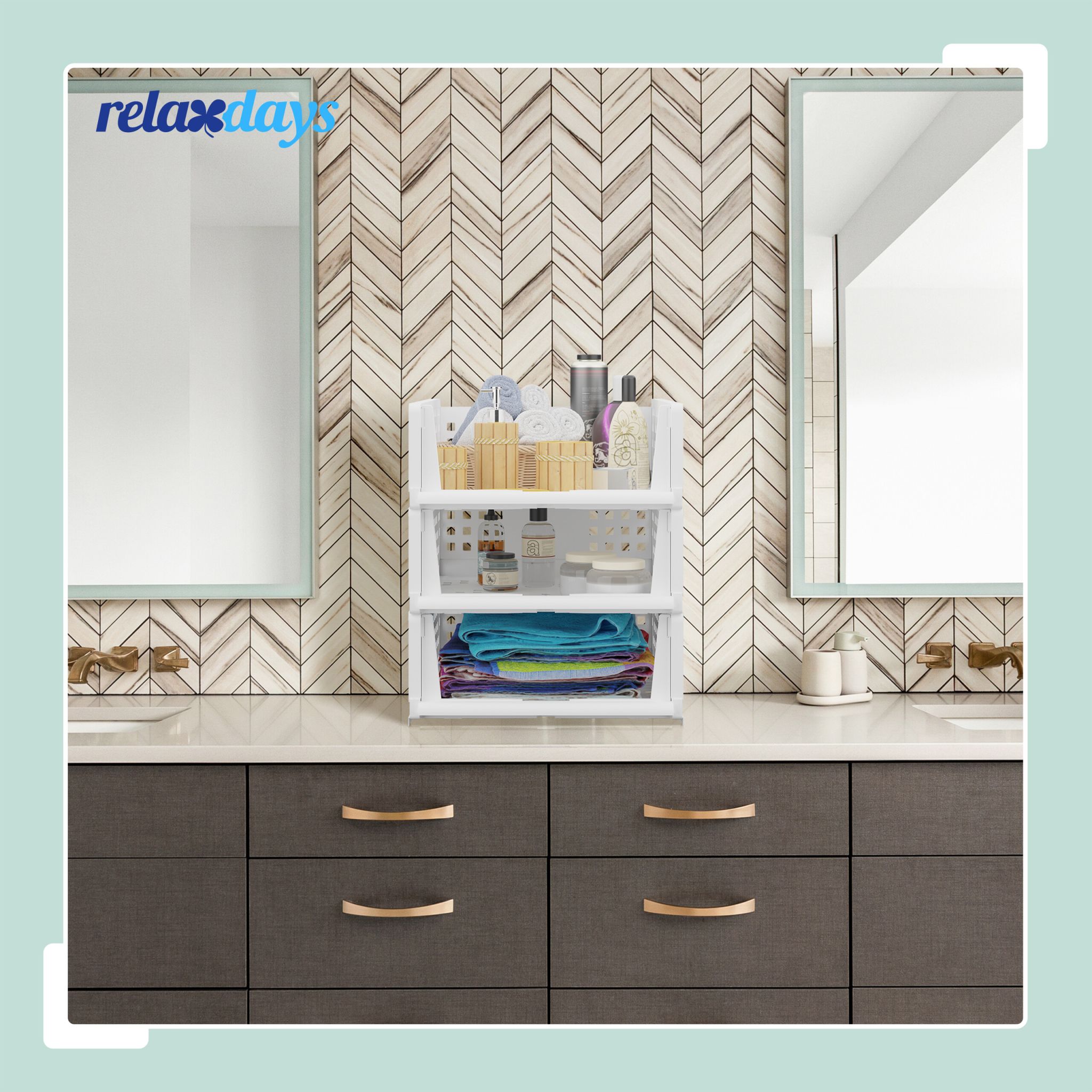 Schrank Organizer 3er-Set Weiss