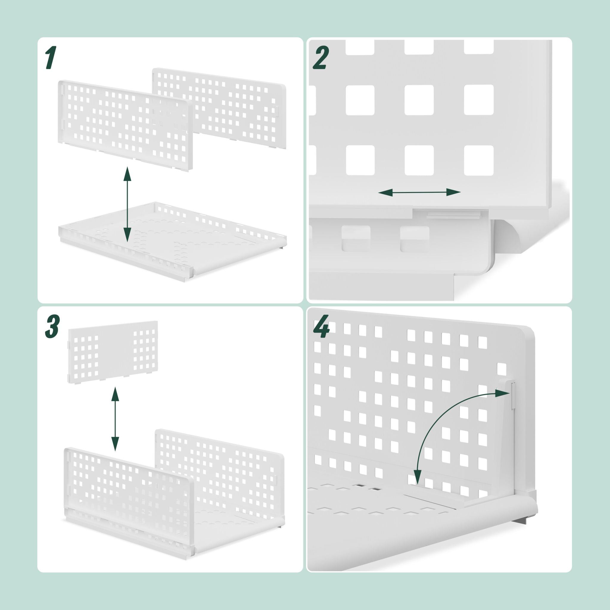 Schrank Organizer 3er-Set Weiss