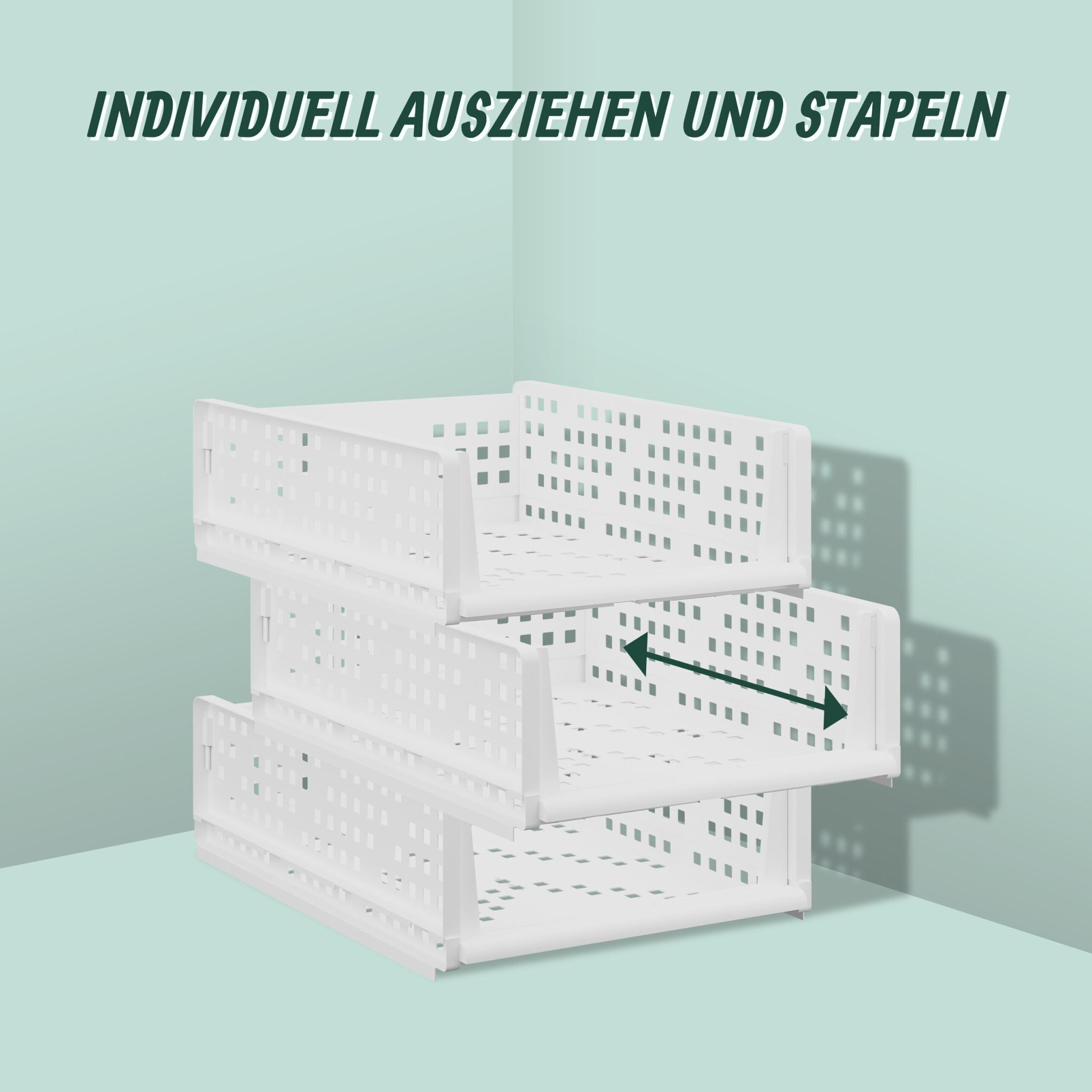 Schrank Organizer 3er-Set Weiss
