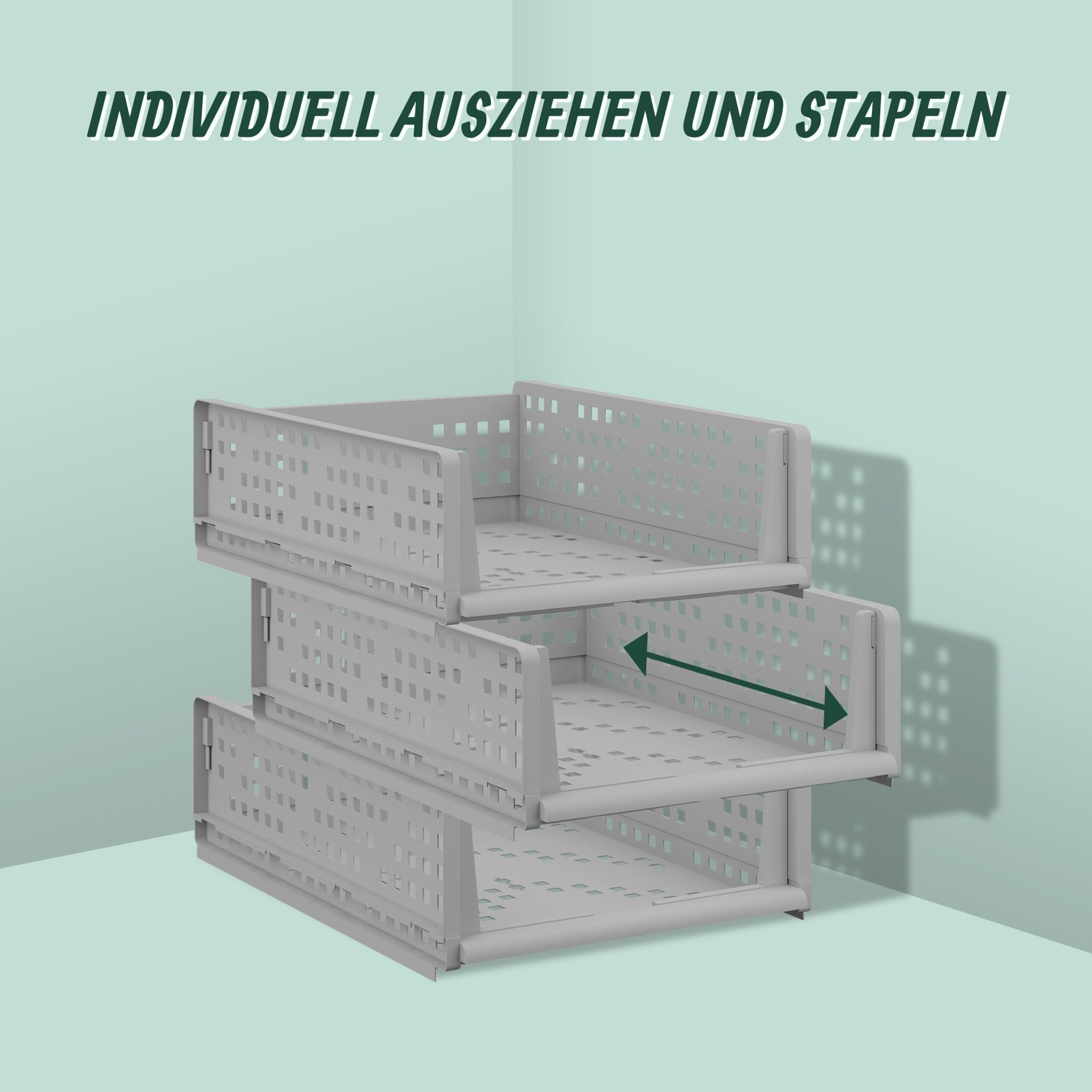 Schrank Organizer 3er-Set Grau