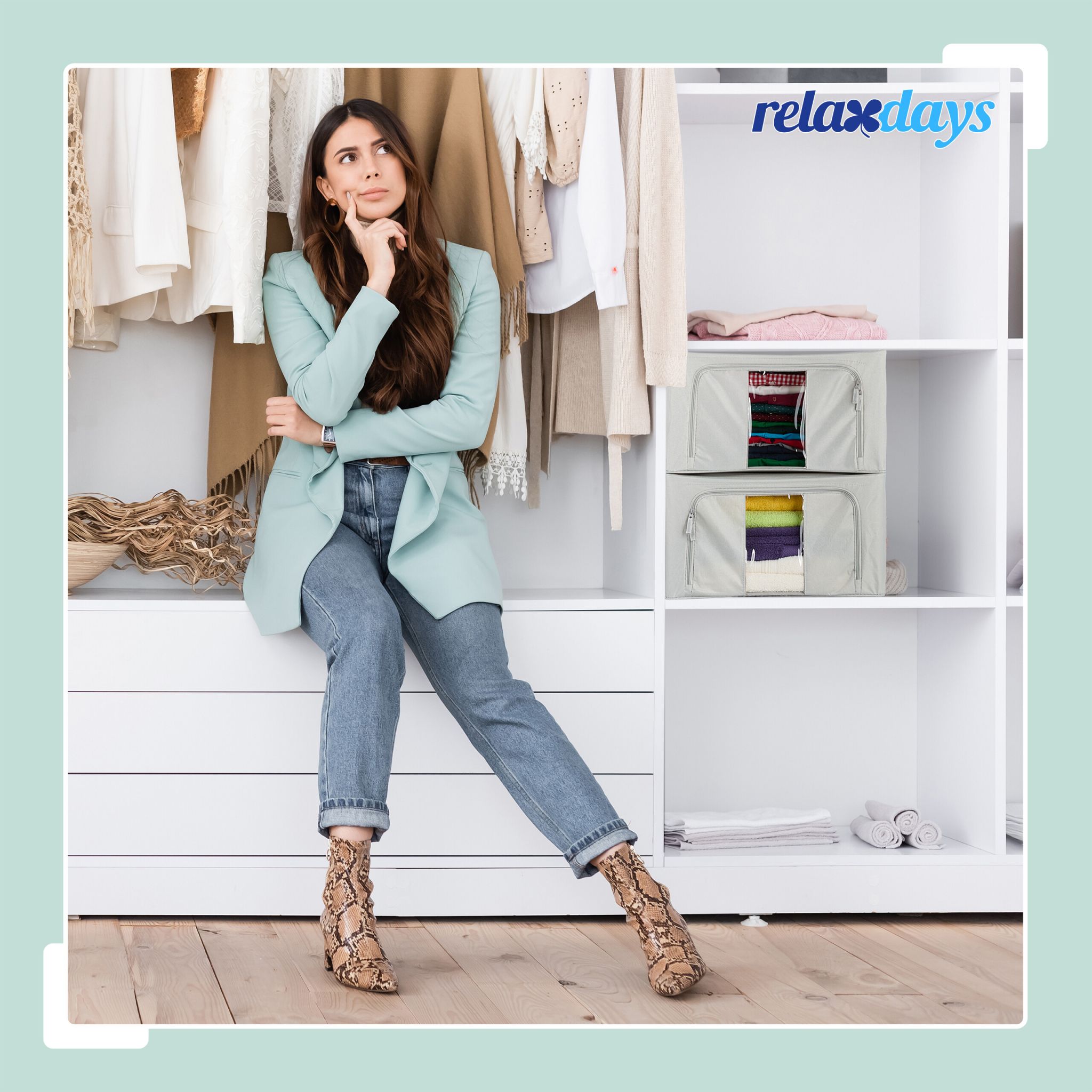 Aufbewahrungstasche Set Transparent-Grau von Relaxdays