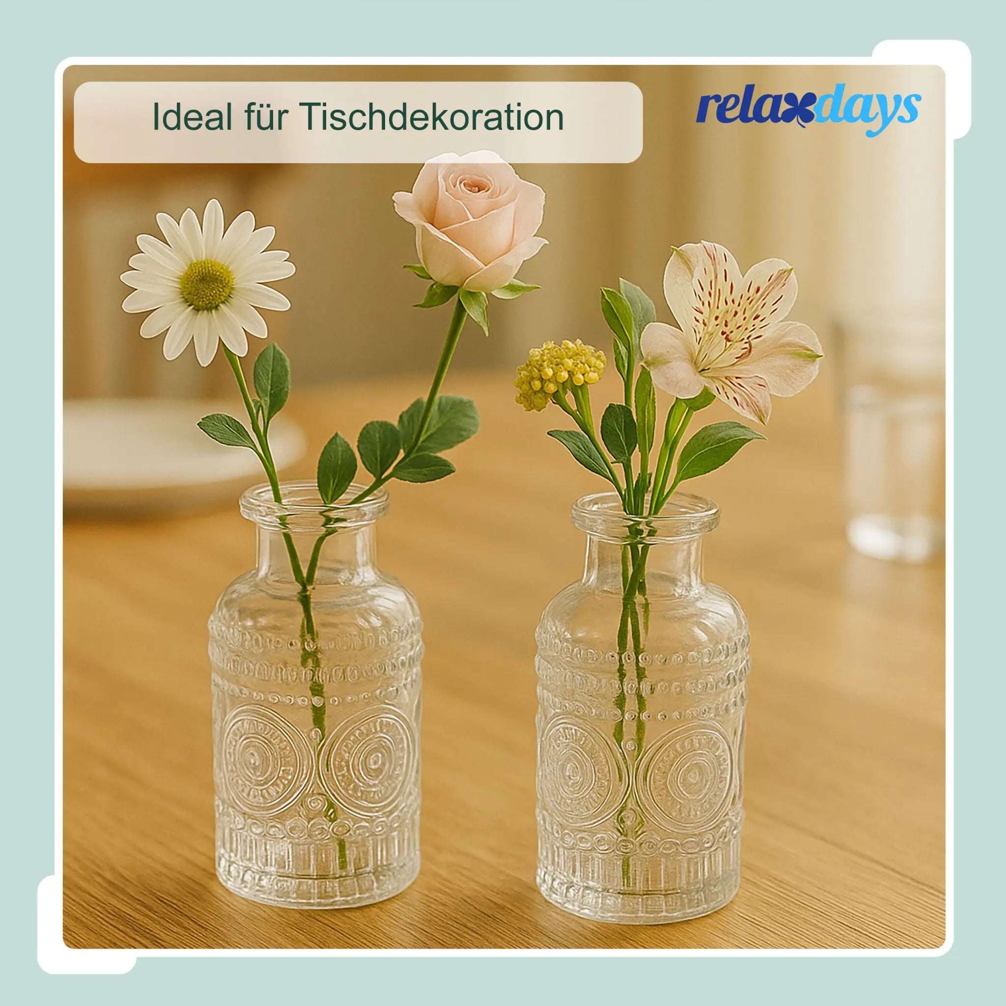 Glasvase 12er-Set für Tischdeko Transparent von Relaxdays