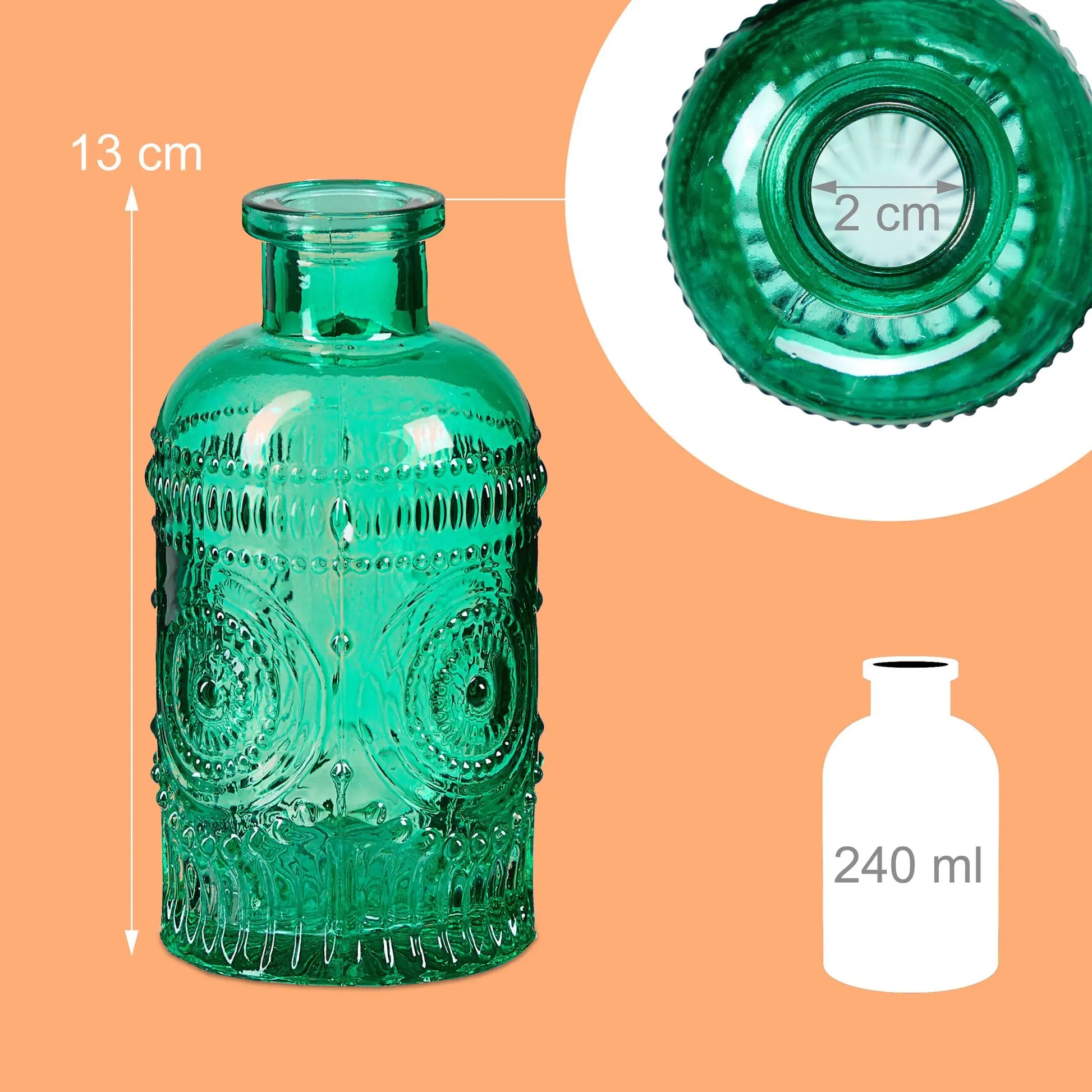 Glasvase 12er-Set für Tischdeko Dunkelgrün von Relaxdays