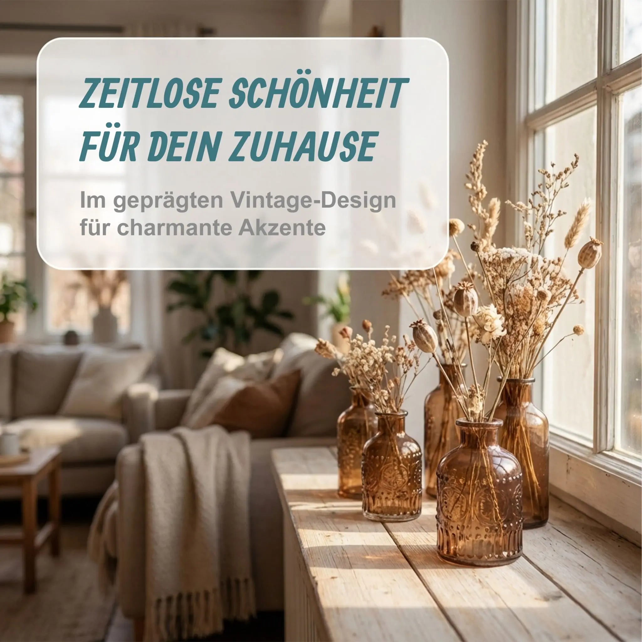 Glasvase 12er-Set für Tischdeko Hellbraun von Relaxdays