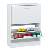 Schuhschrank Kipper Weiss-Silber von Relaxdays
